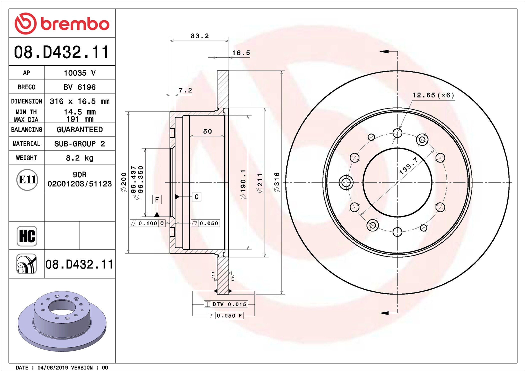 Discofreno - 08.D432.11 BREMBO