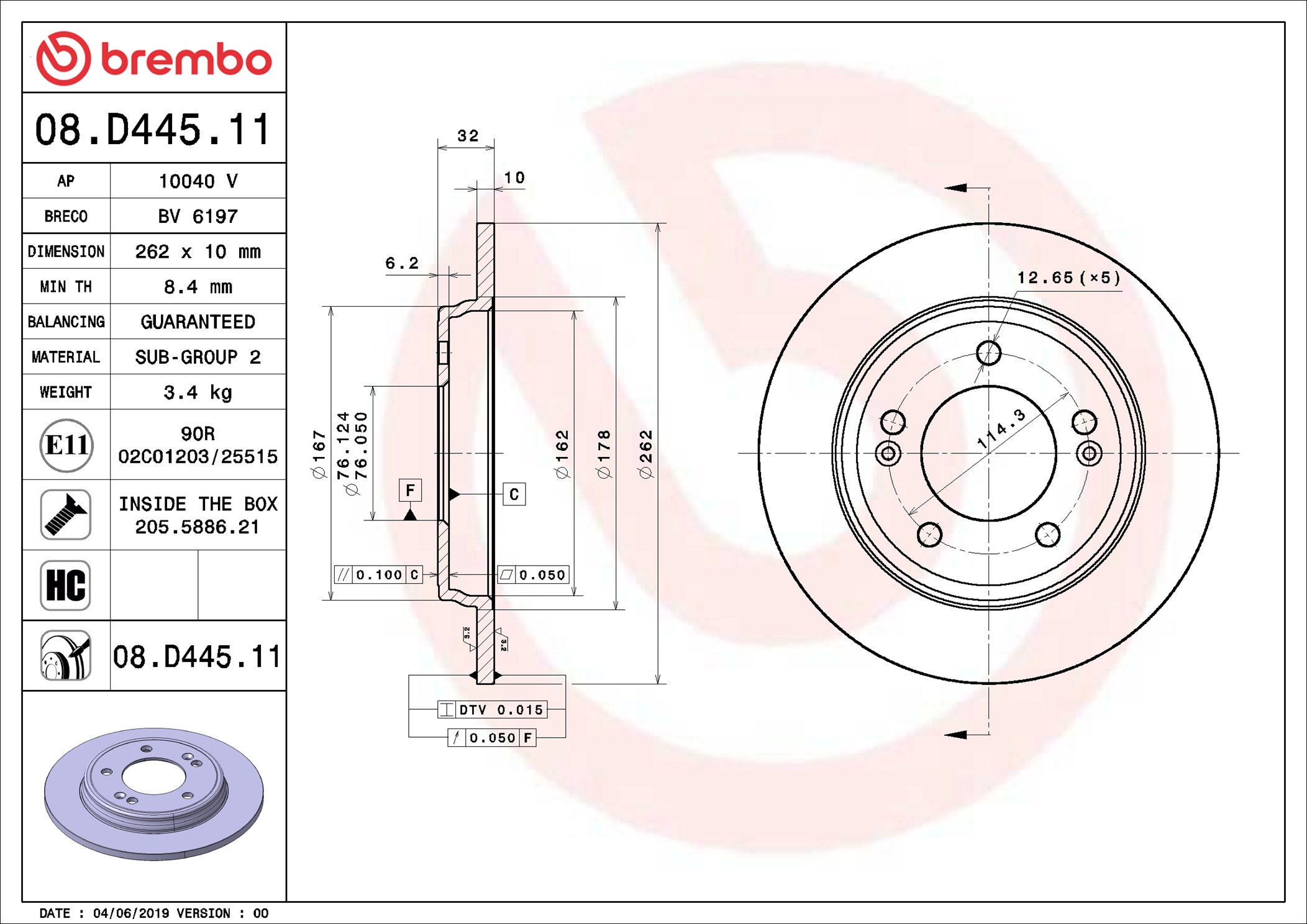 Discofreno - 08.D445.11 BREMBO