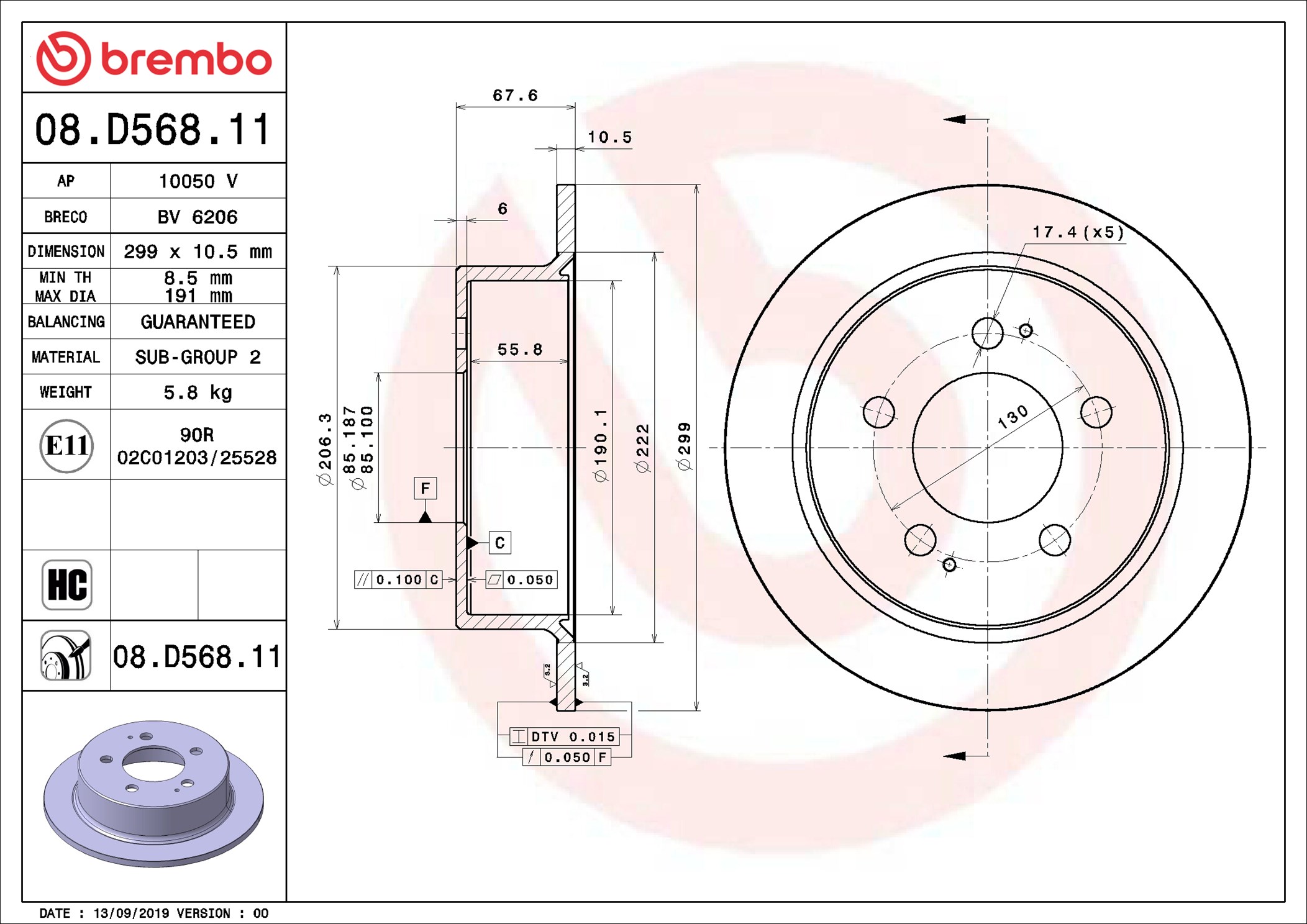 Discofreno - 08.D568.11 BREMBO