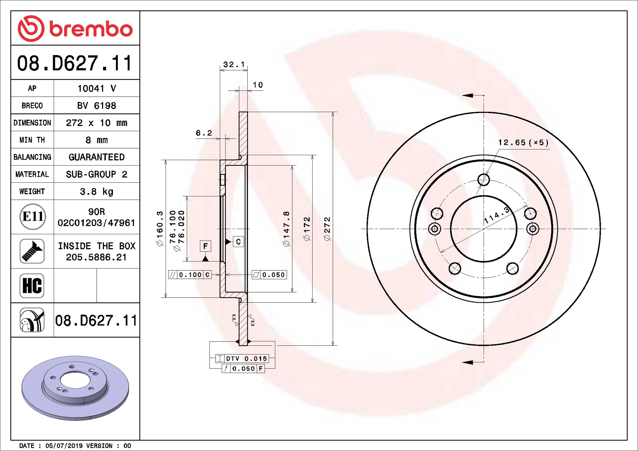 Discofreno - 08.D627.11 BREMBO