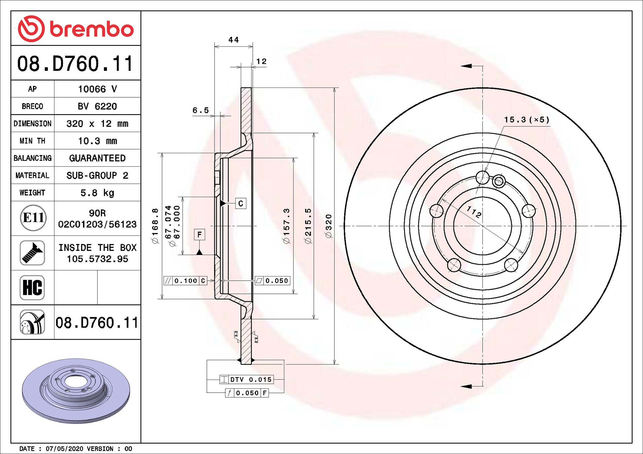 Discofreno - 08.D760.11 BREMBO