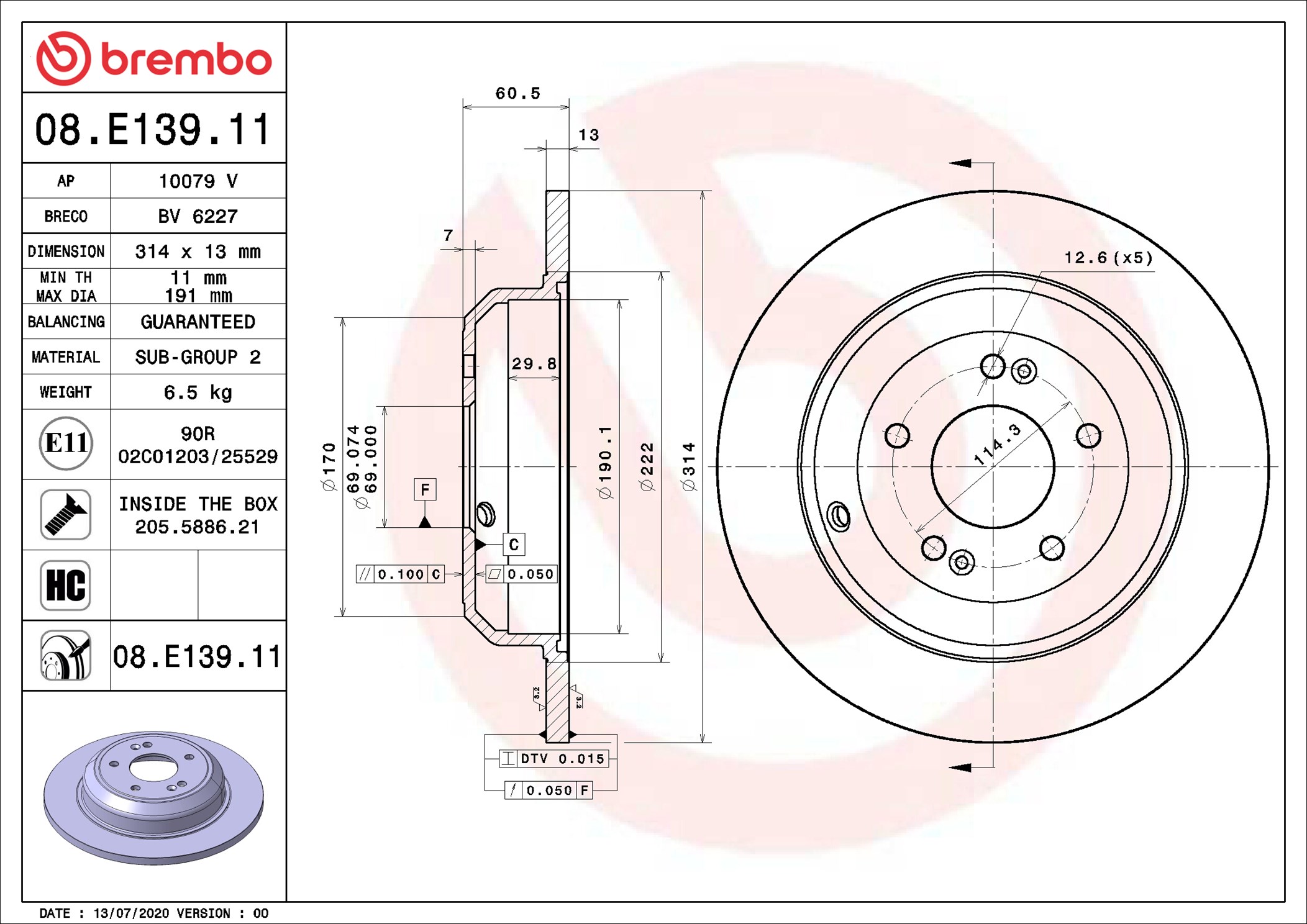 Discofreno - 08.E139.11 BREMBO