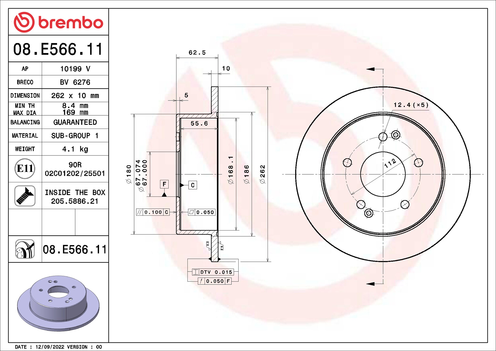 Discofreno - 08.E566.11 BREMBO