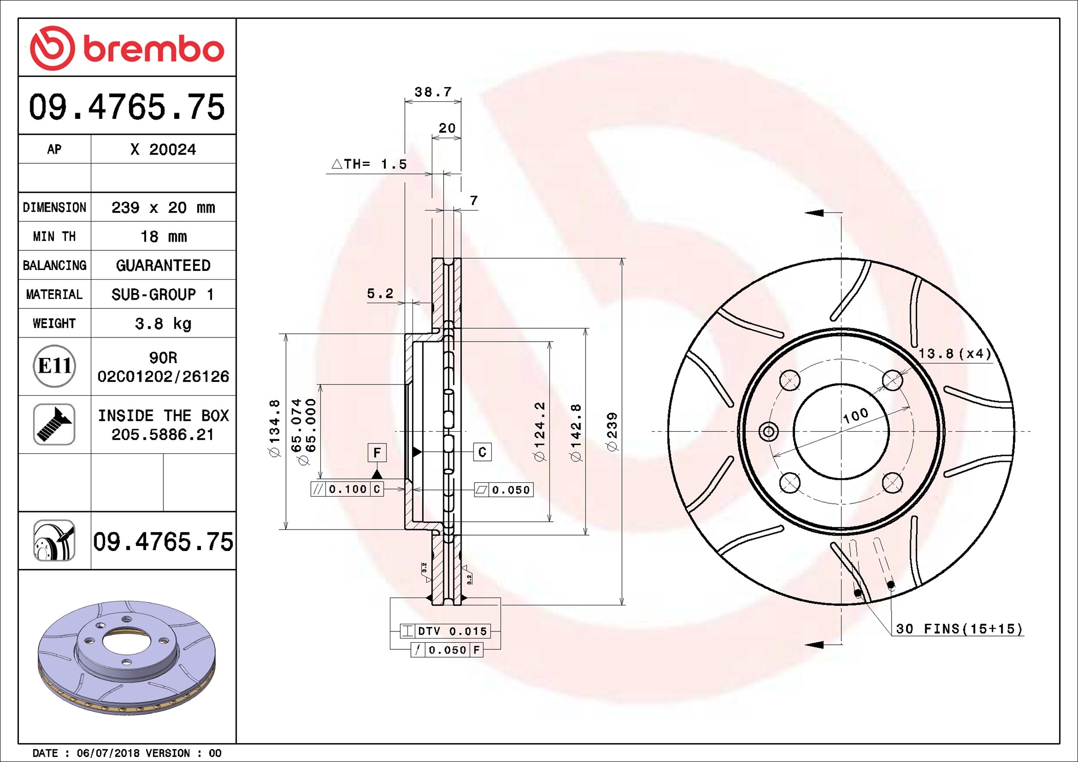 Discofreno - 09.4765.75 BREMBO