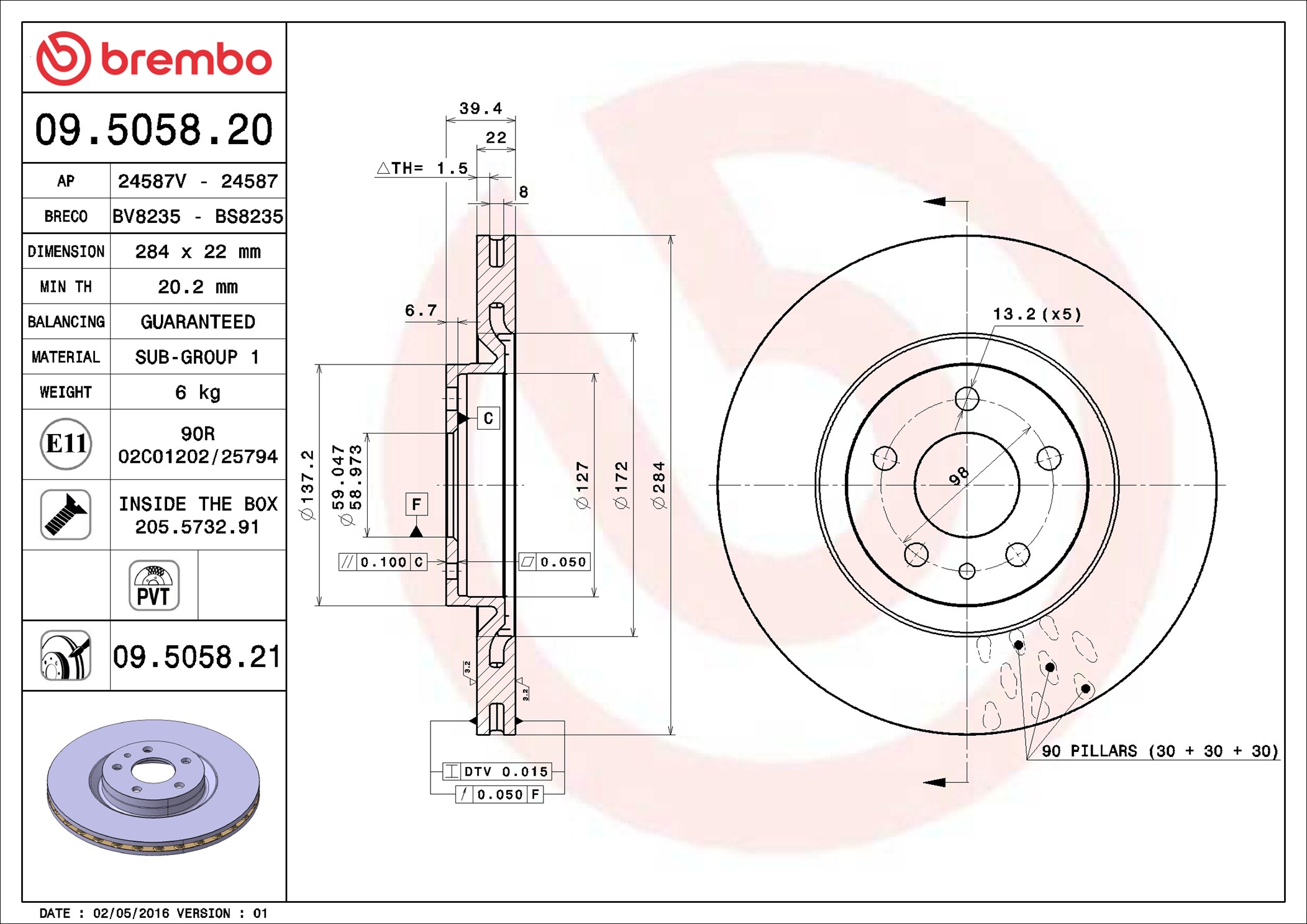 Discofreno - 09.5058.21 BREMBO
