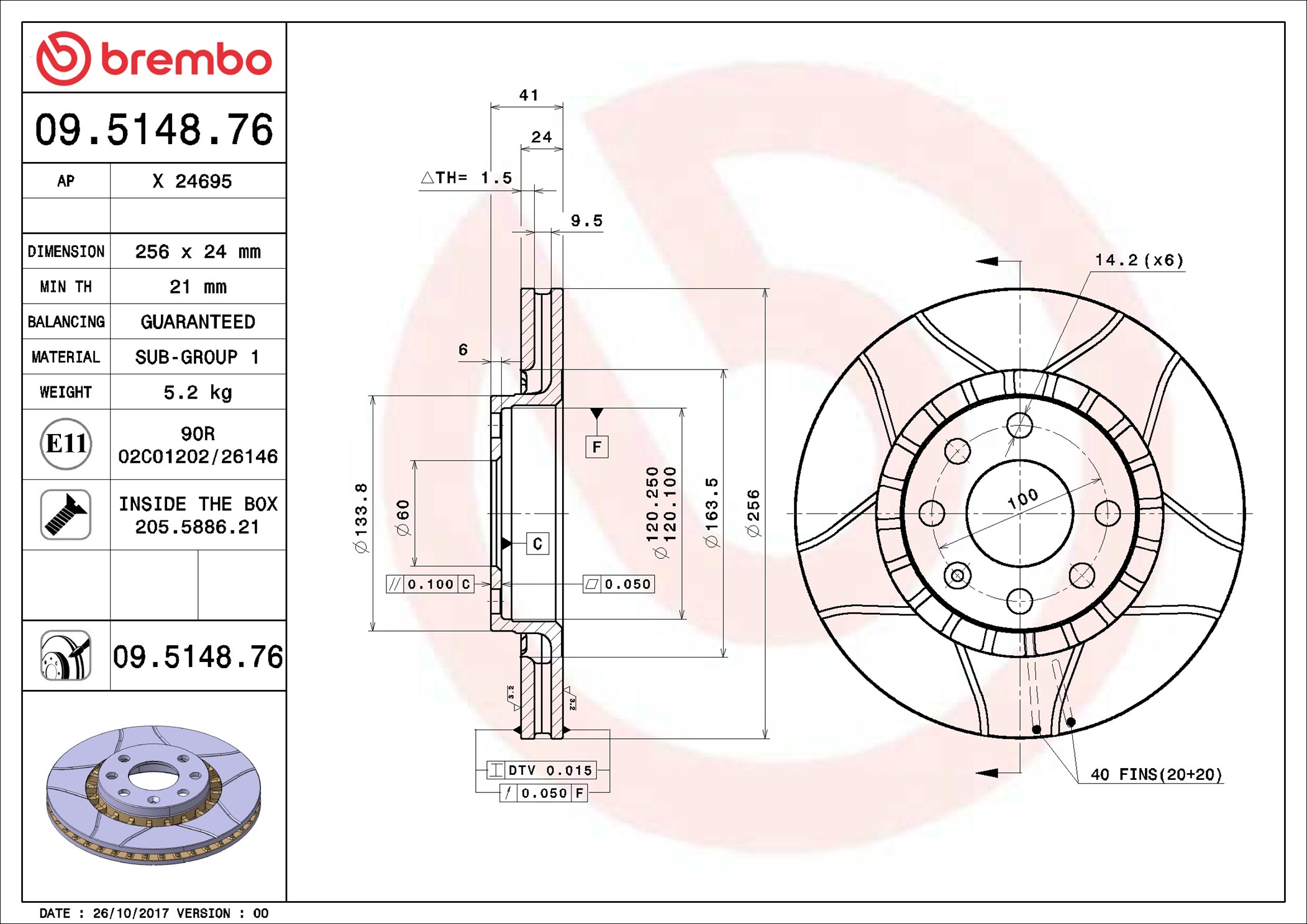 Discofreno - 09.5148.76 BREMBO