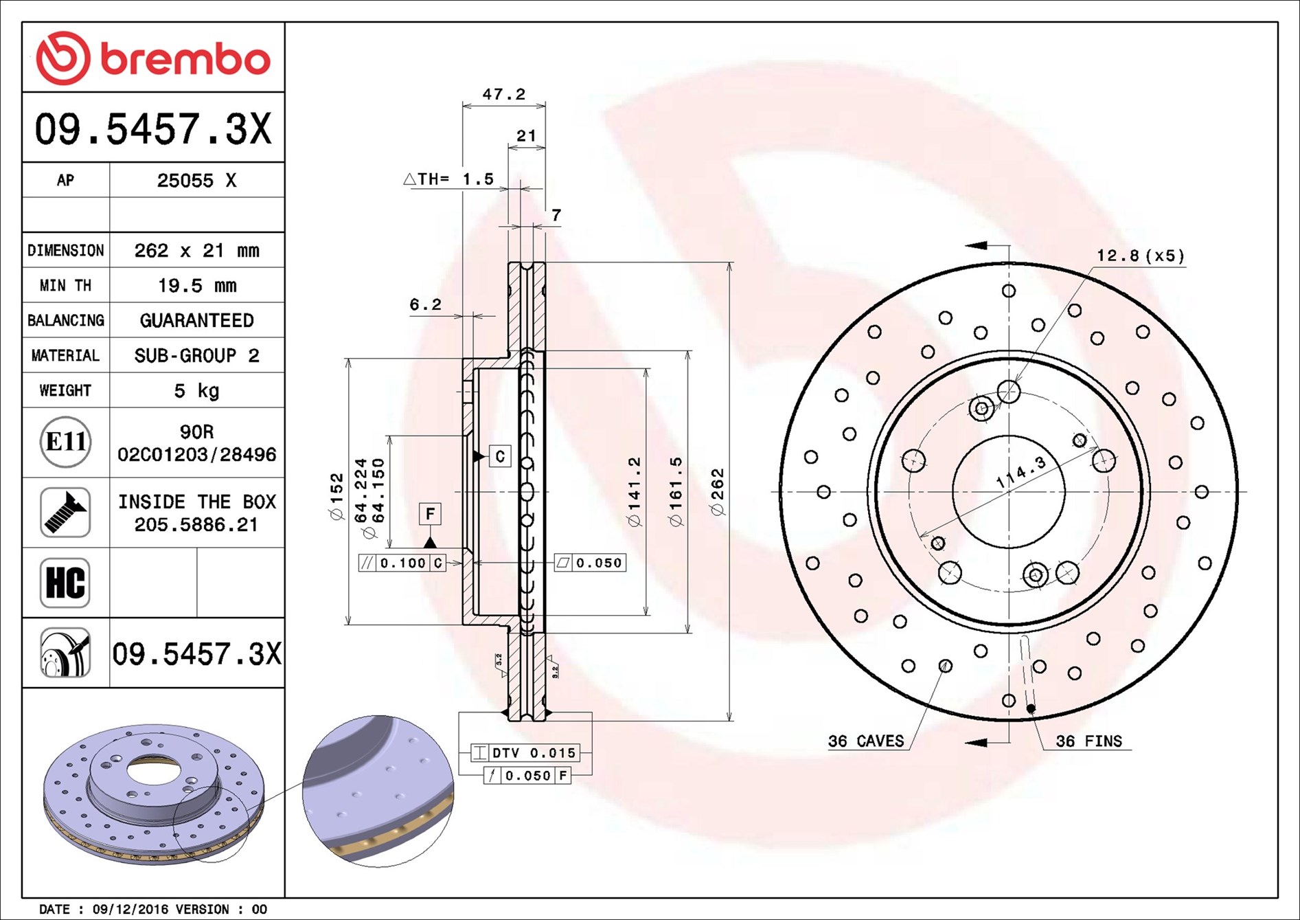 Discofreno - 09.5457.3X BREMBO