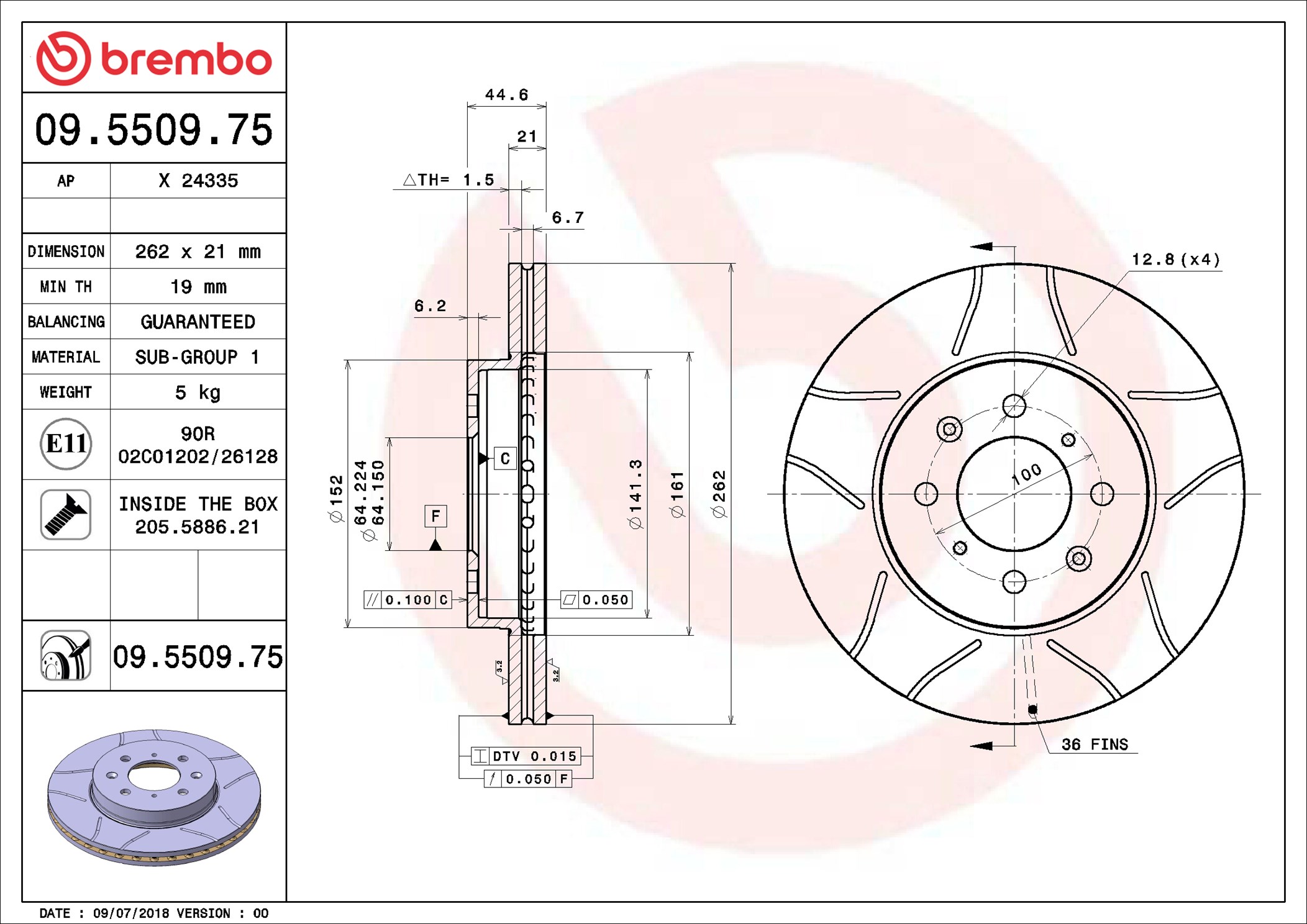 Discofreno - 09.5509.75 BREMBO