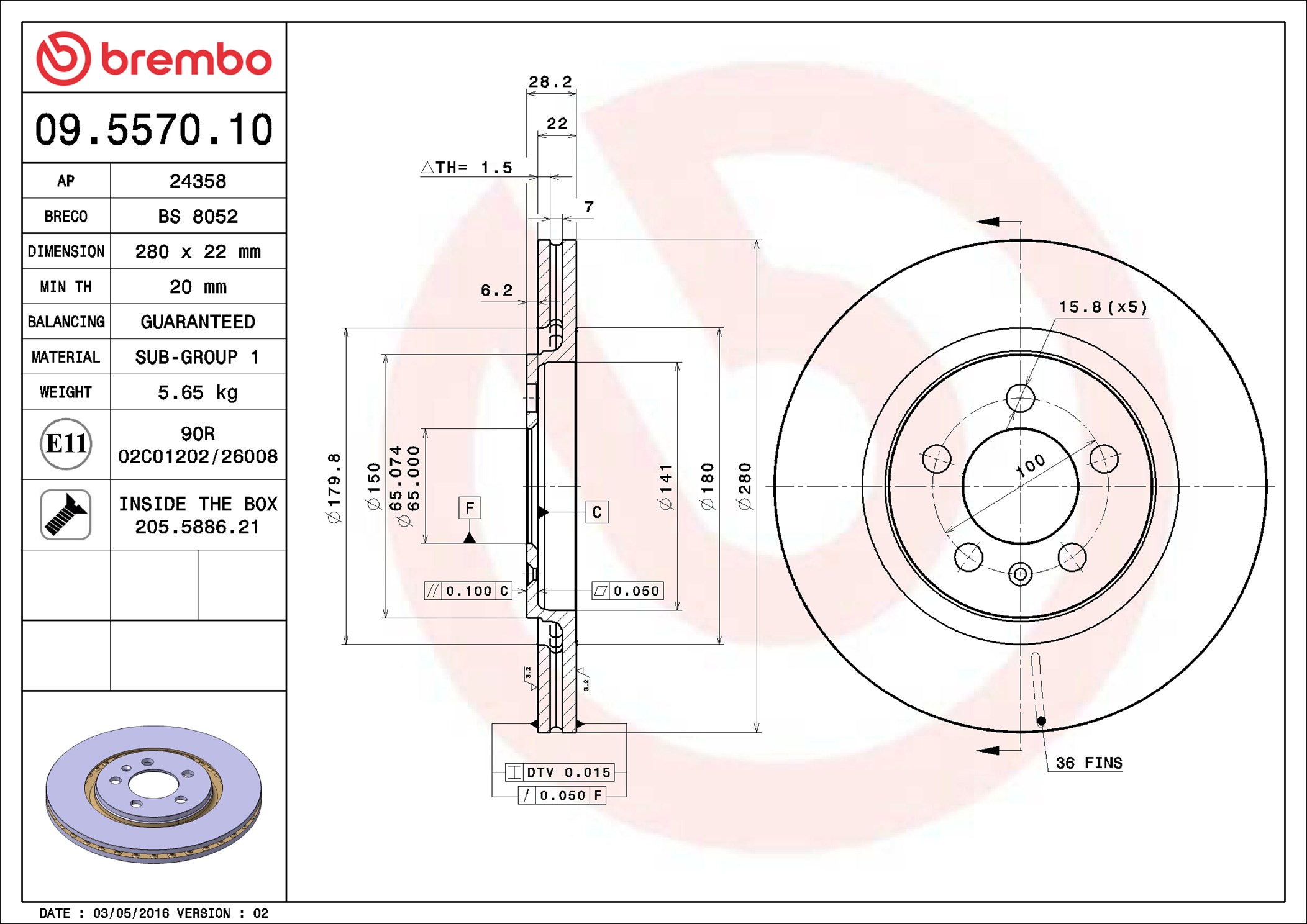 Discofreno - 09.5570.10 BREMBO