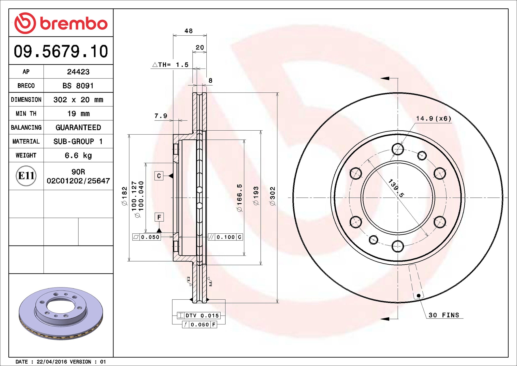 Discofreno - 09.5679.10 BREMBO