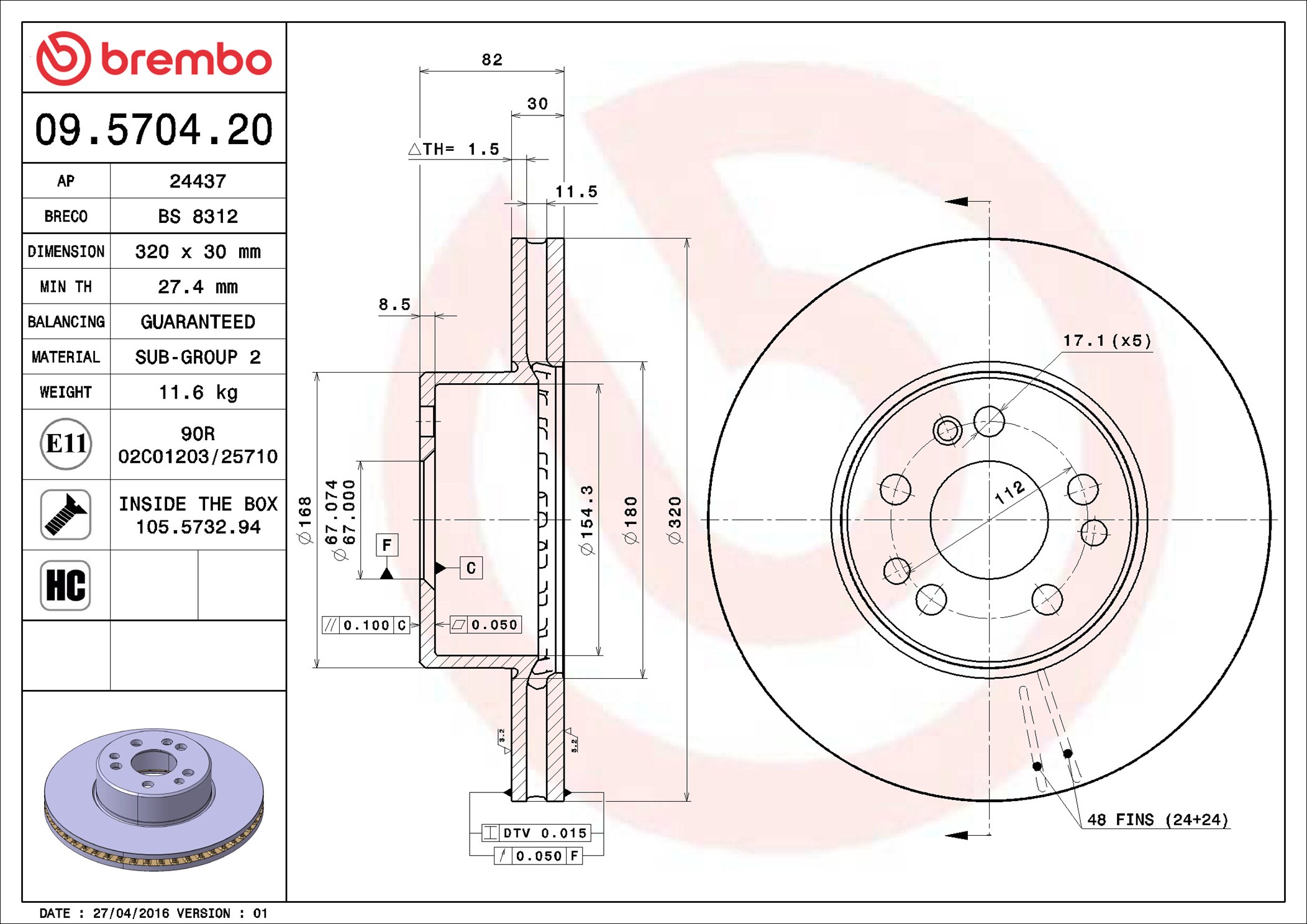 Discofreno - 09.5704.20 BREMBO