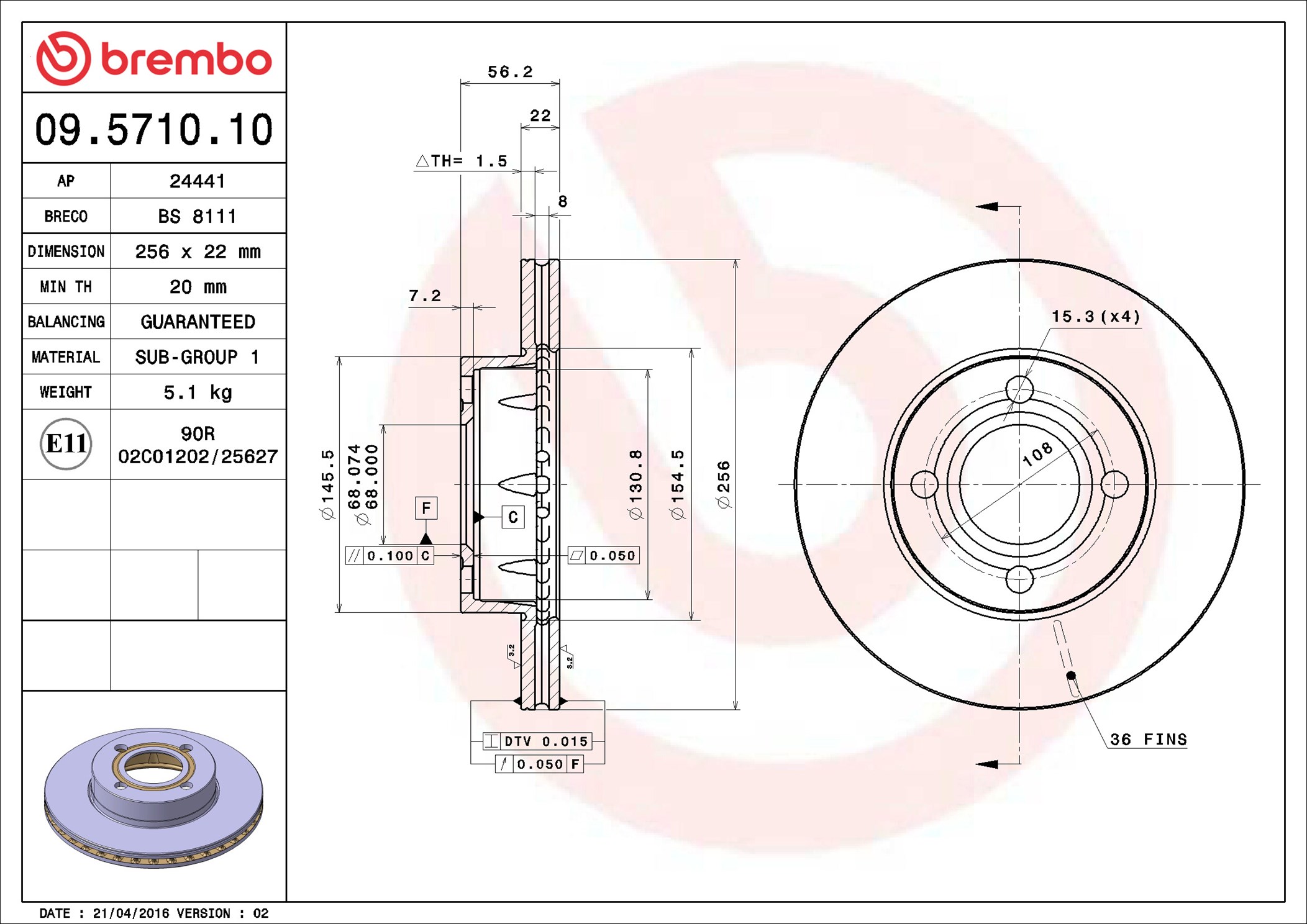Discofreno - 09.5710.10 BREMBO