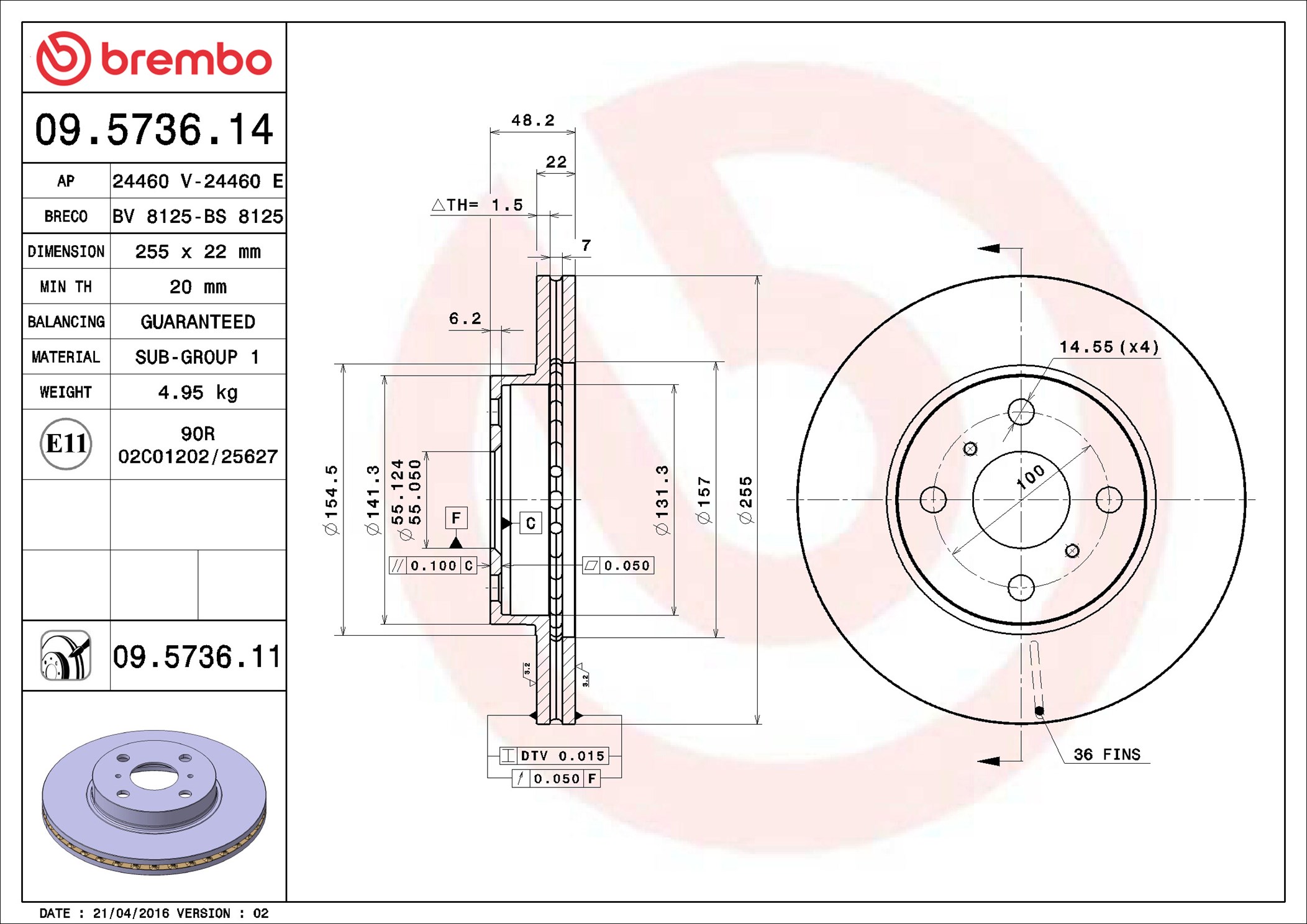 Discofreno - 09.5736.11 BREMBO