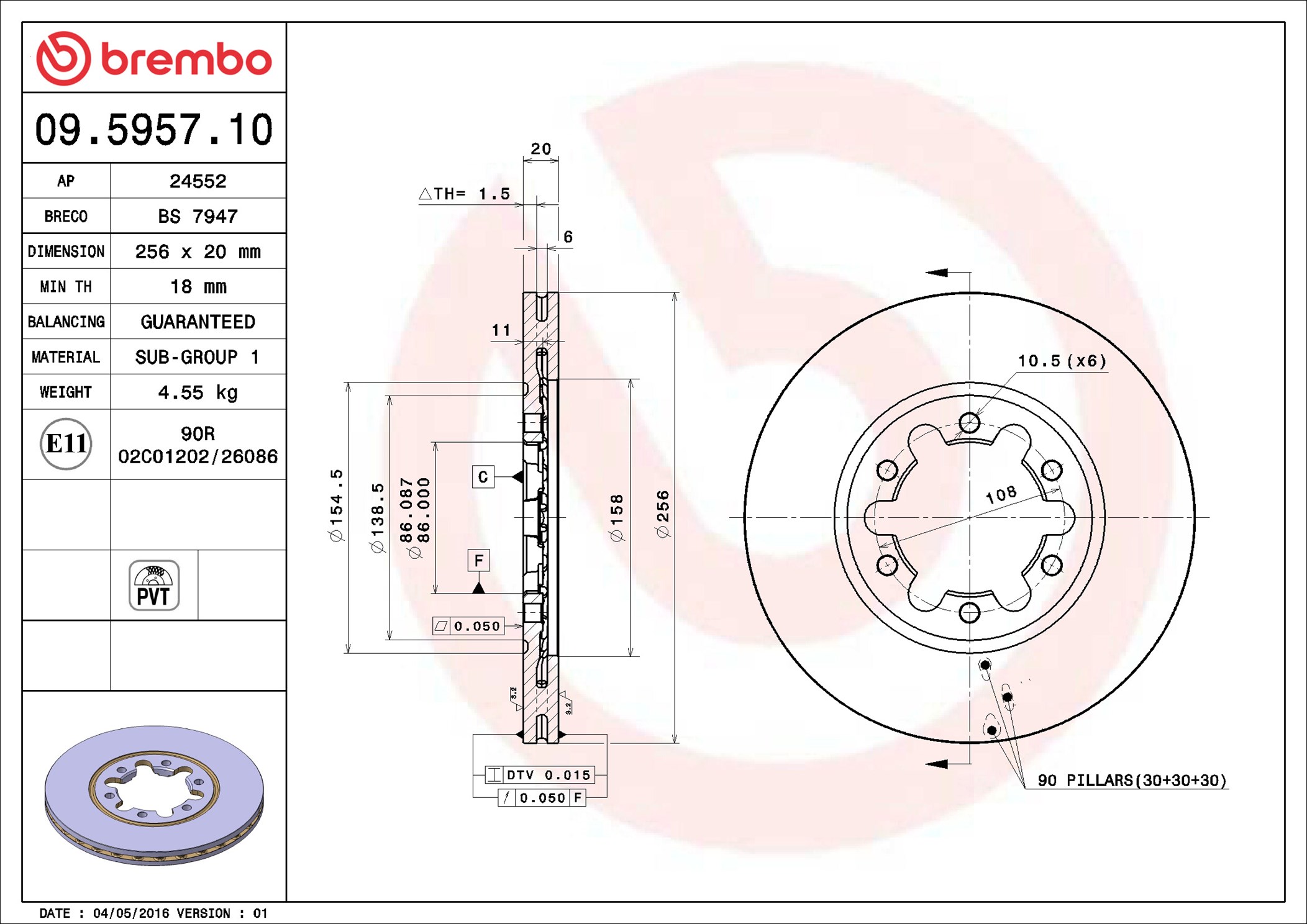 Discofreno - 09.5957.10 BREMBO