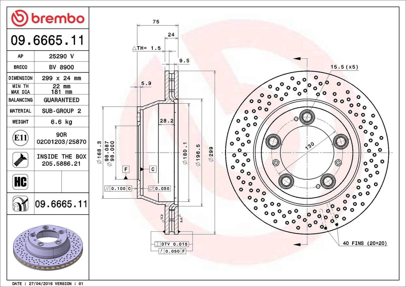 Discofreno - 09.6665.11 BREMBO