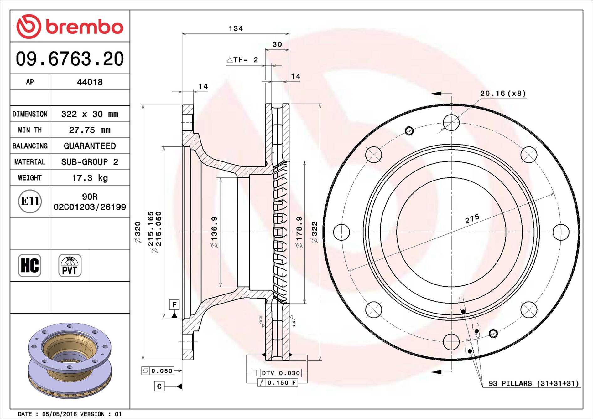 Discofreno - 09.6763.20 BREMBO