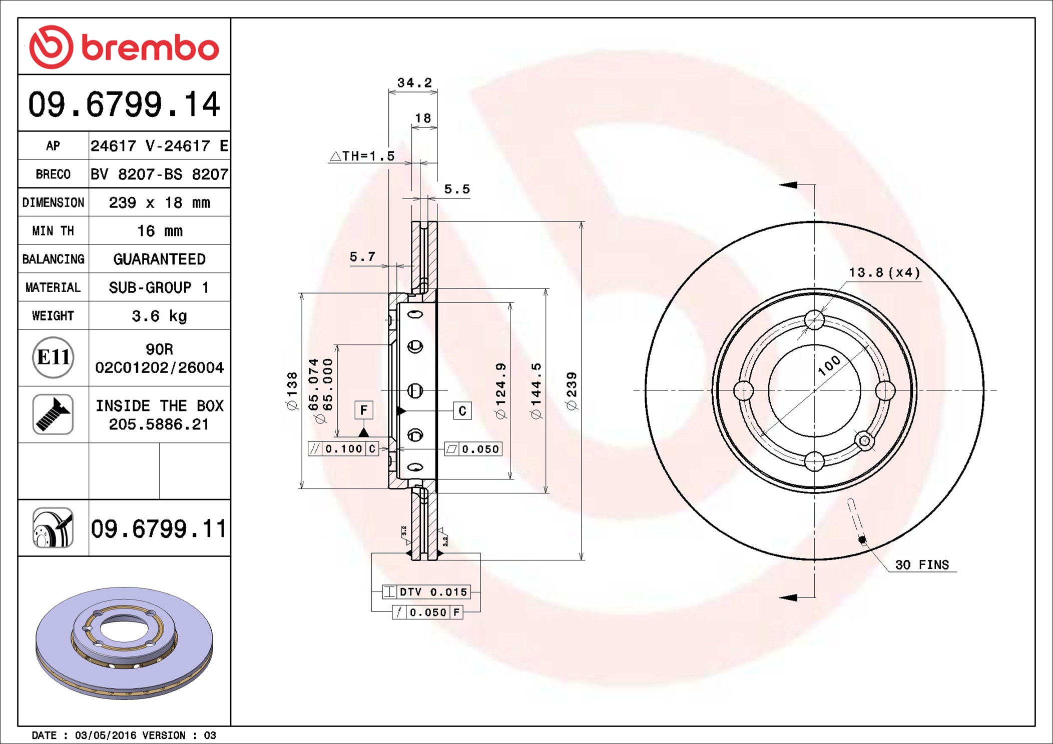 Discofreno - 09.6799.11 BREMBO
