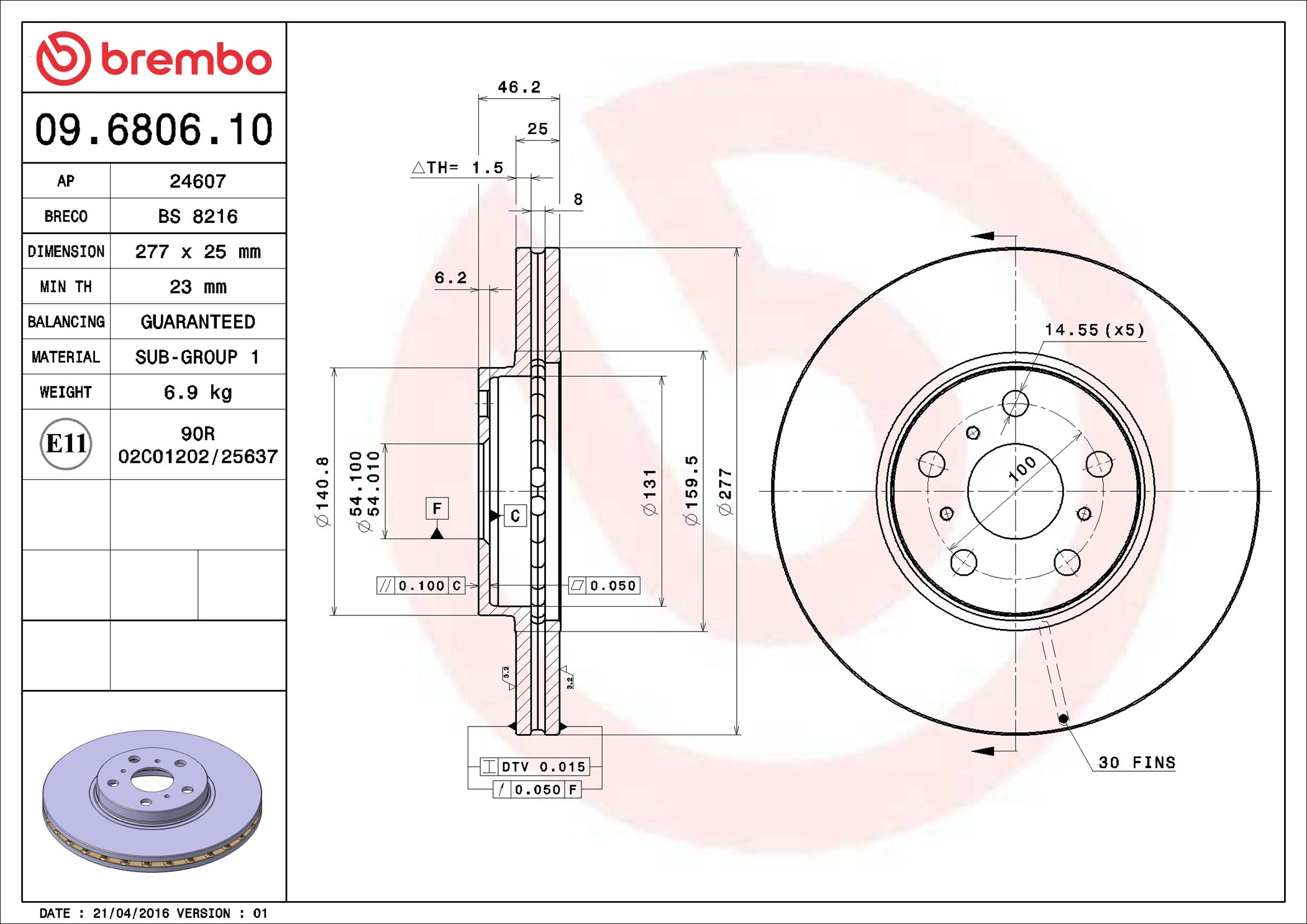 Discofreno - 09.6806.10 BREMBO
