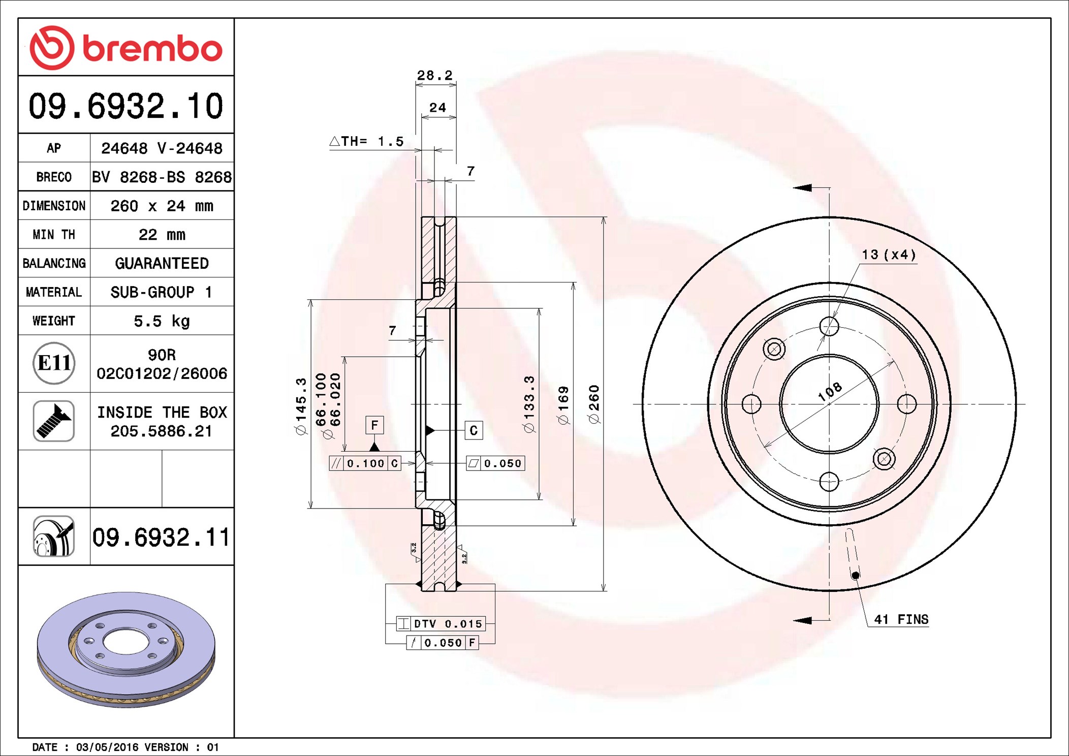 Discofreno - 09.6932.11 BREMBO