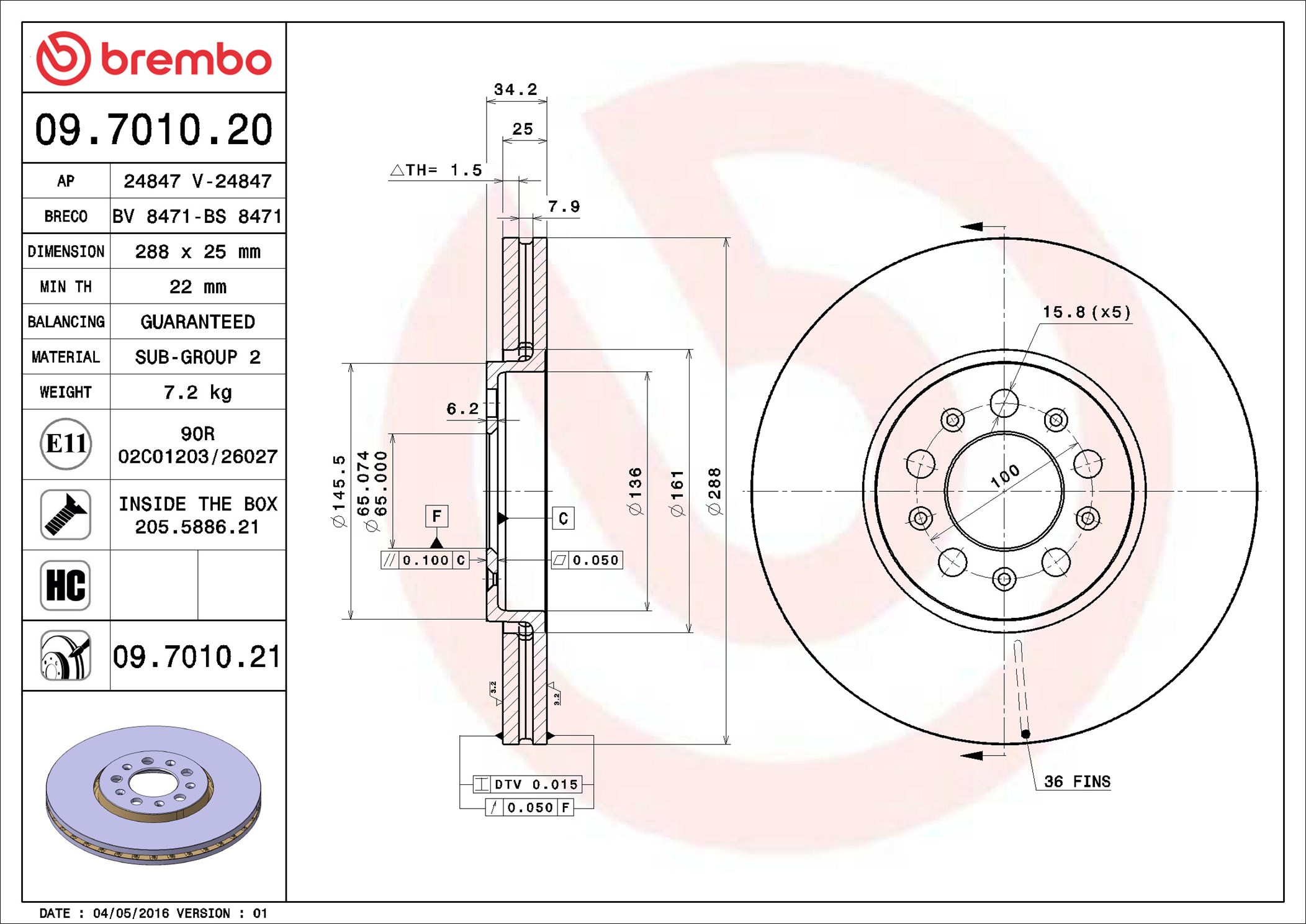 Discofreno - 09.7010.21 BREMBO