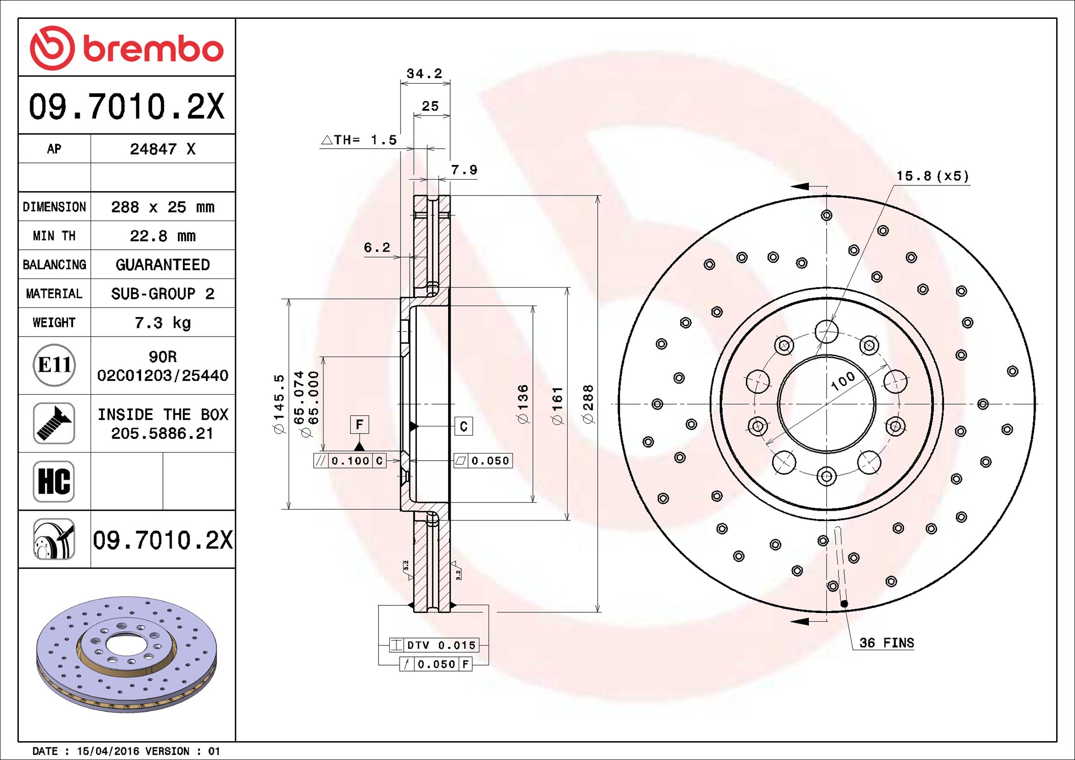 Discofreno - 09.7010.2X BREMBO