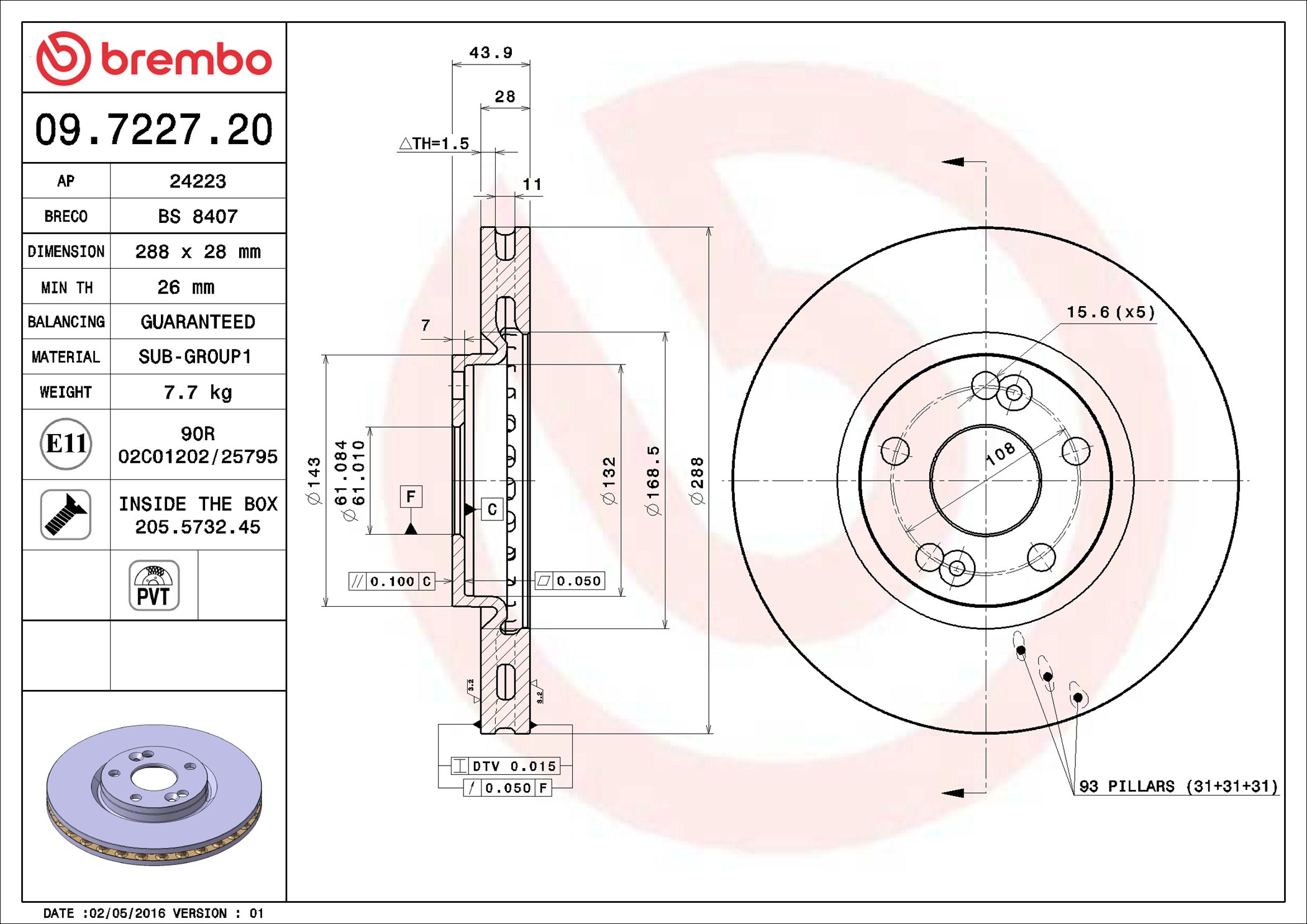 Discofreno - 09.7227.20 BREMBO
