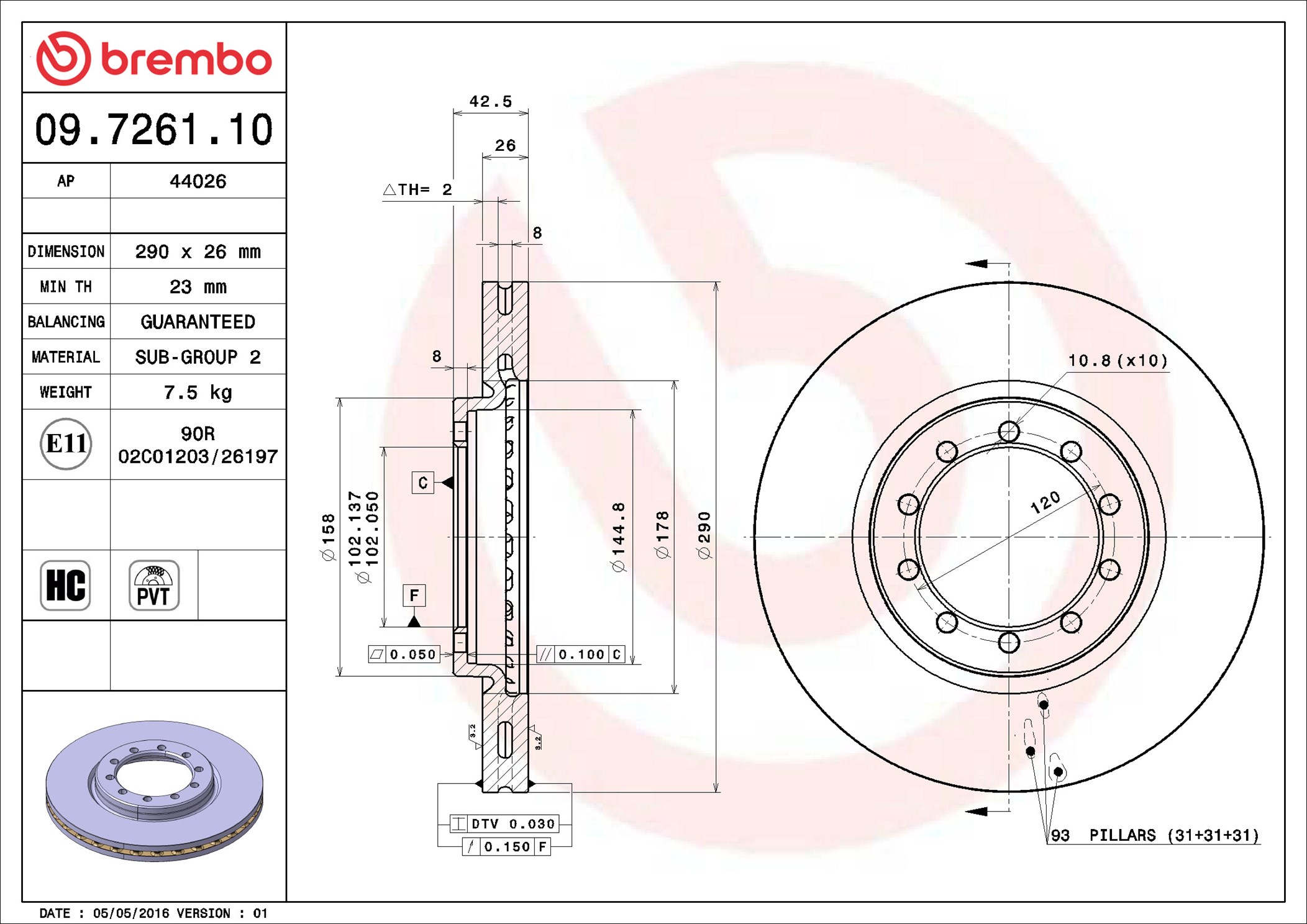 Discofreno - 09.7261.10 BREMBO