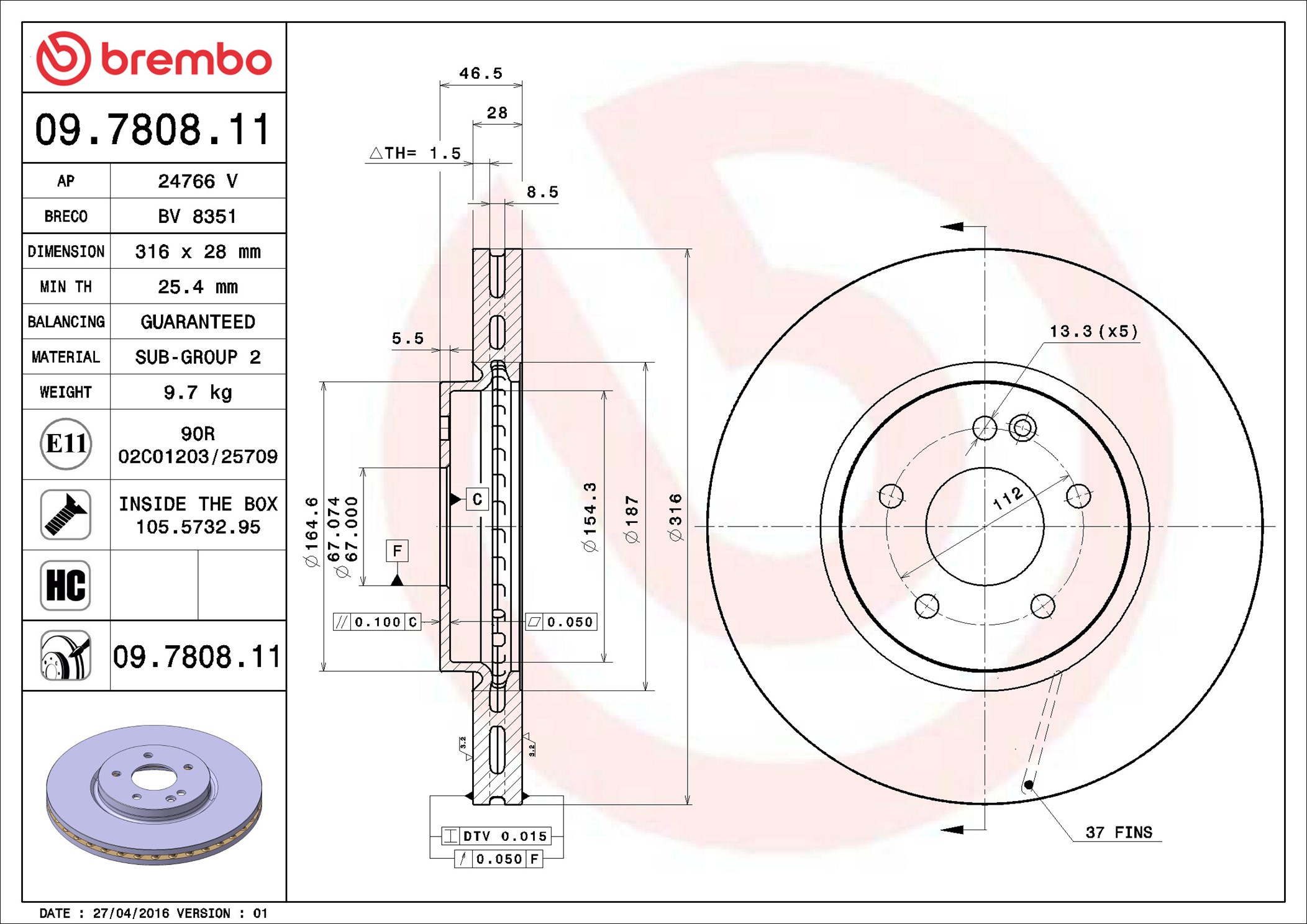 Discofreno - 09.7808.11 BREMBO