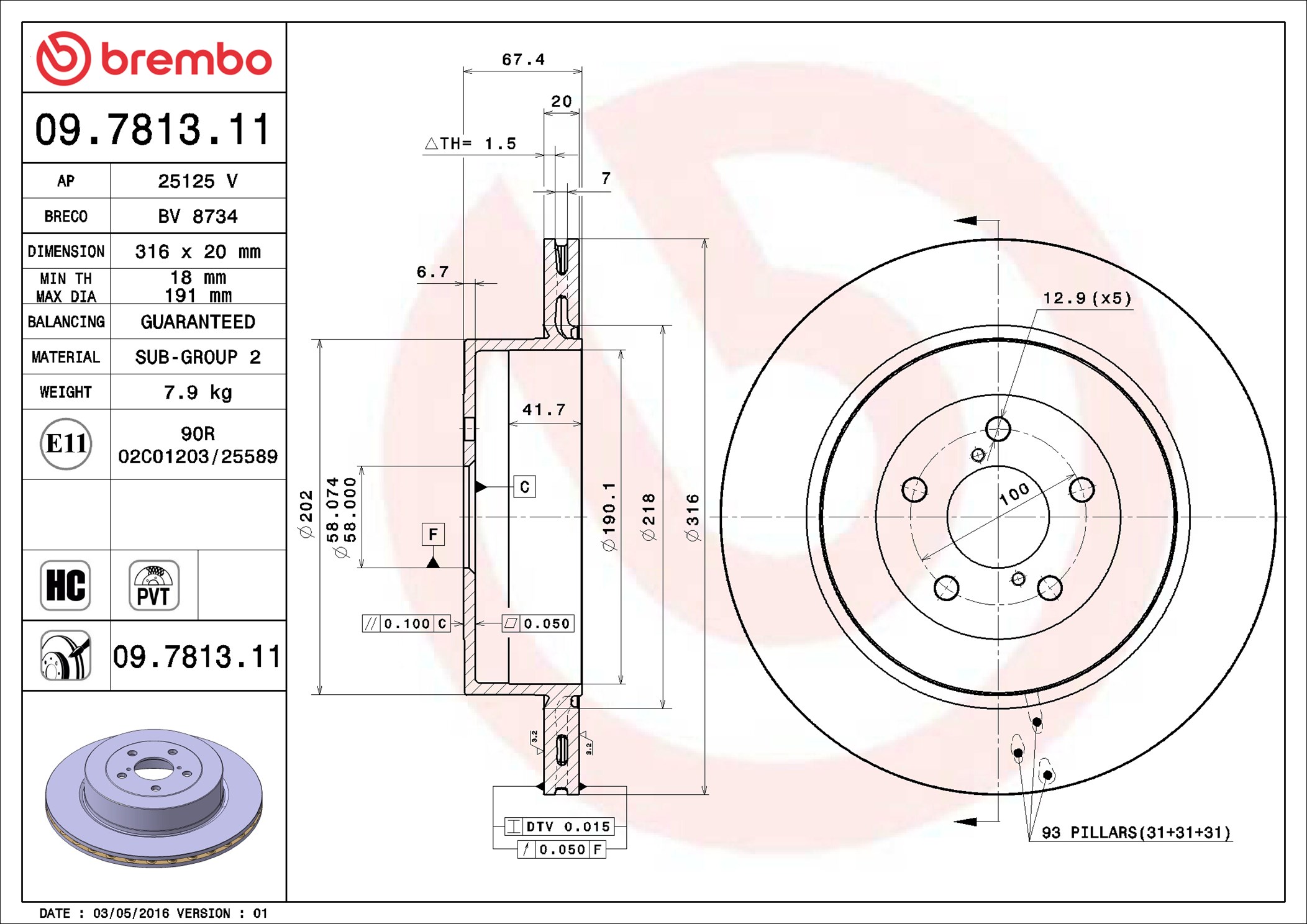 Discofreno - 09.7813.11 BREMBO
