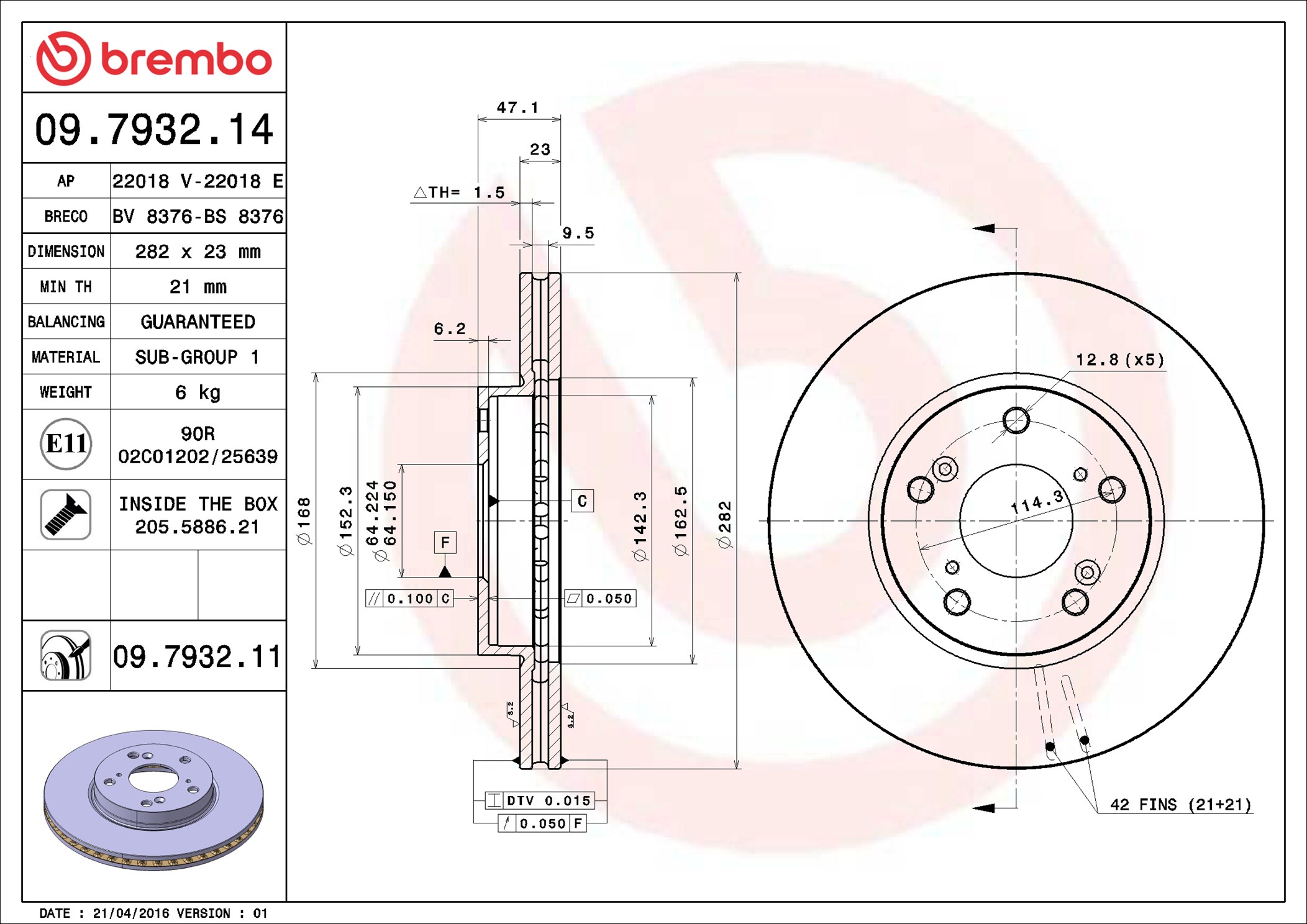 Bremsscheibe - 09.7932.11 BREMBO