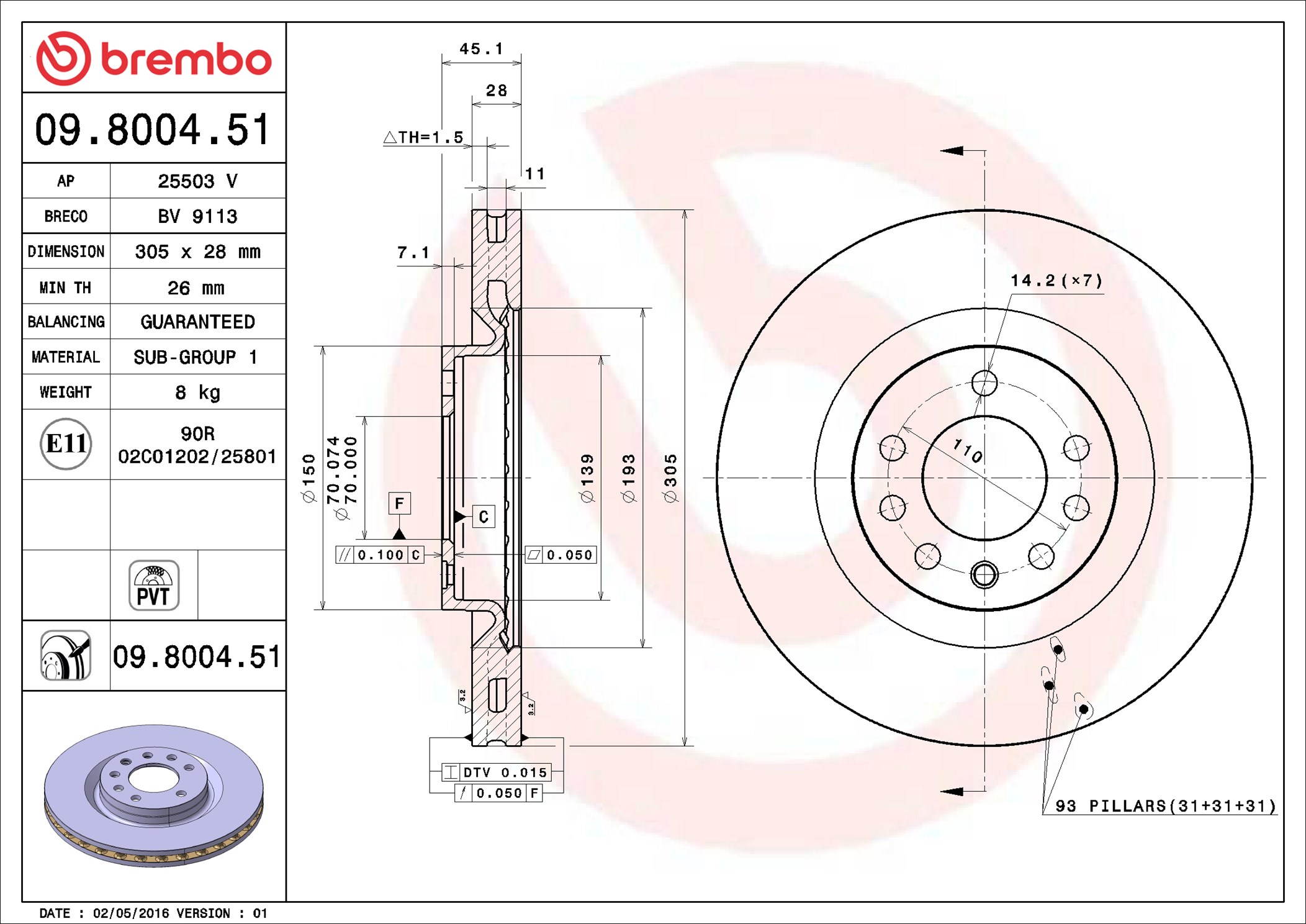 Discofreno - 09.8004.51 BREMBO