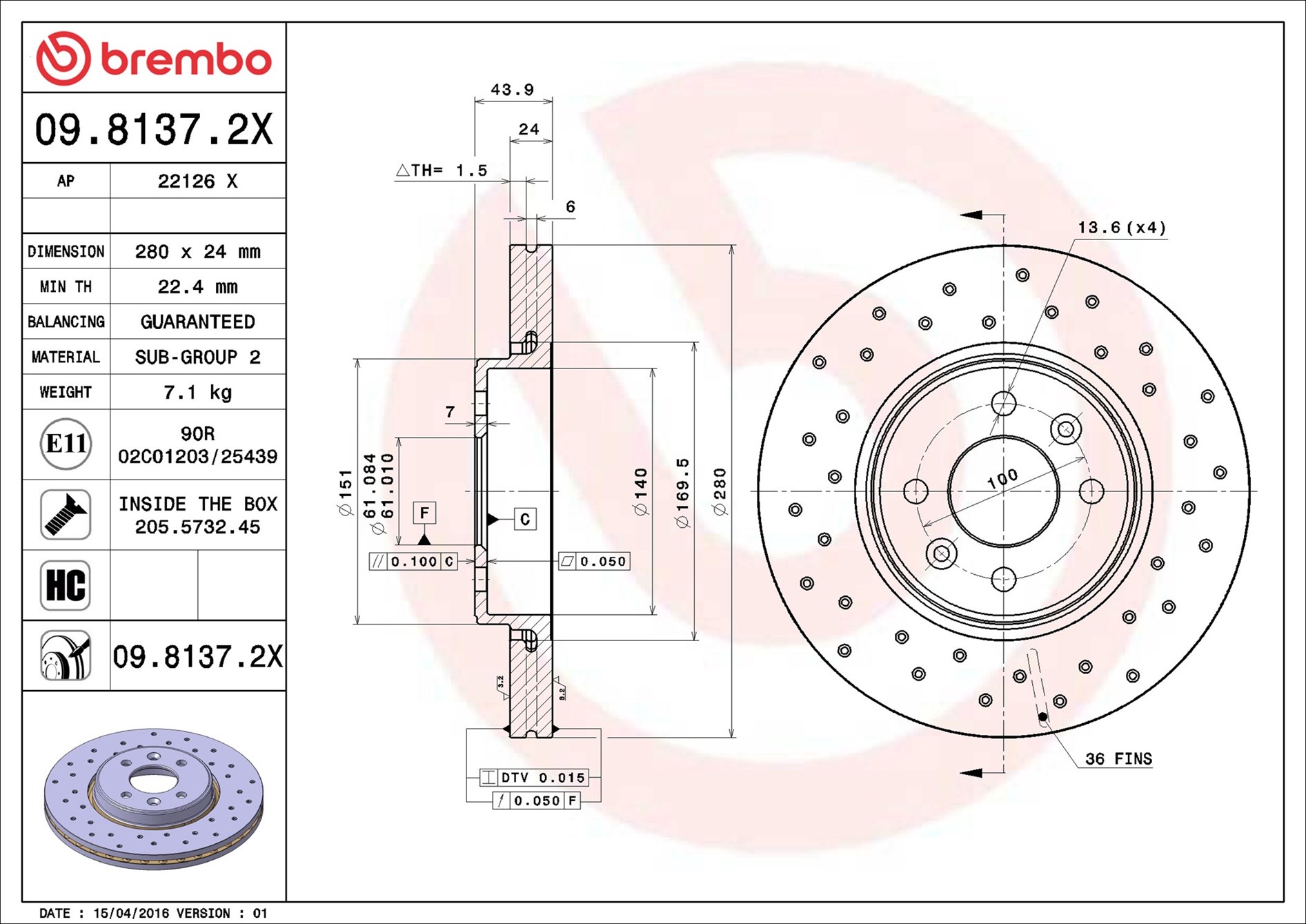 Discofreno - 09.8137.2X BREMBO