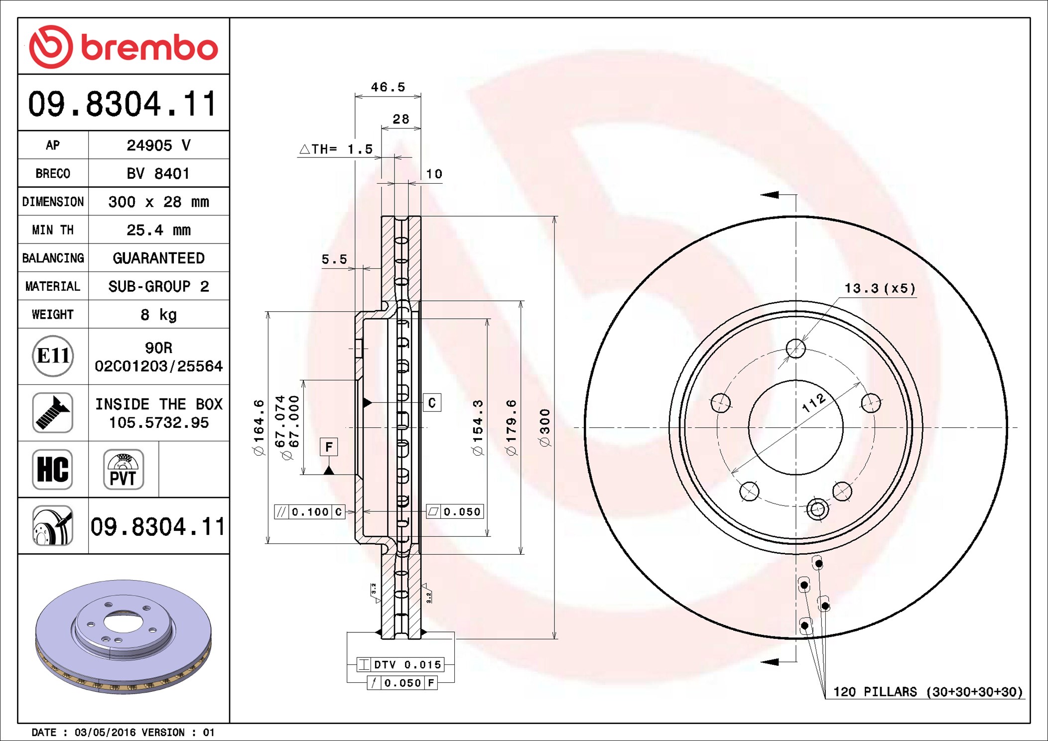 Discofreno - 09.8304.11 BREMBO