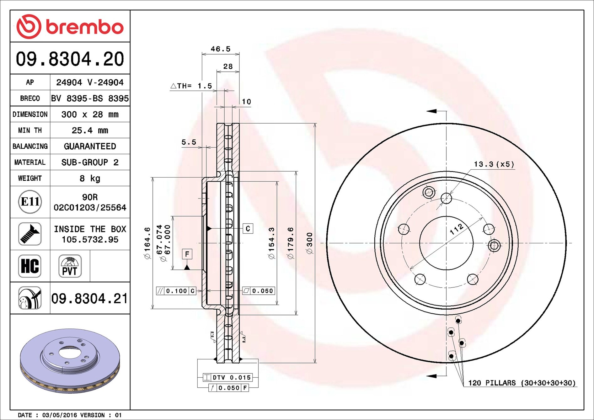 Discofreno - 09.8304.21 BREMBO