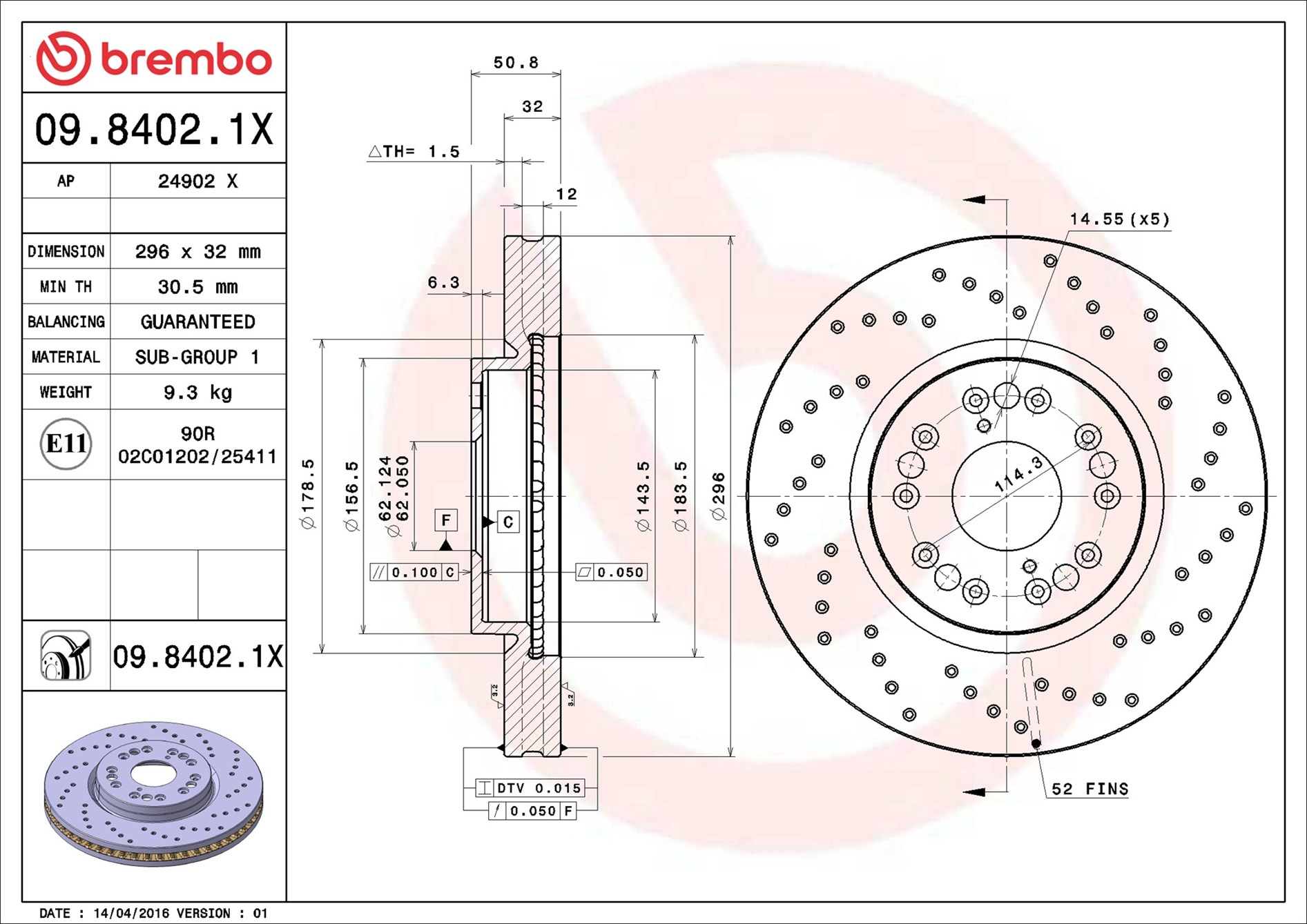 Discofreno - 09.8402.1X BREMBO