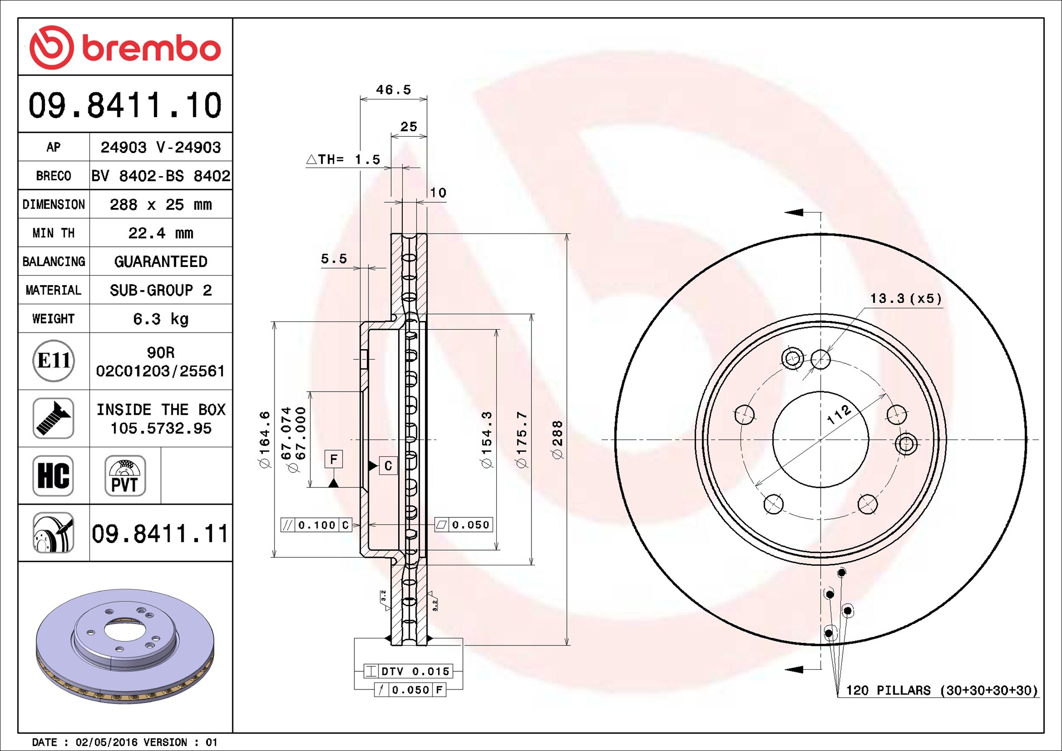 Discofreno - 09.8411.11 BREMBO