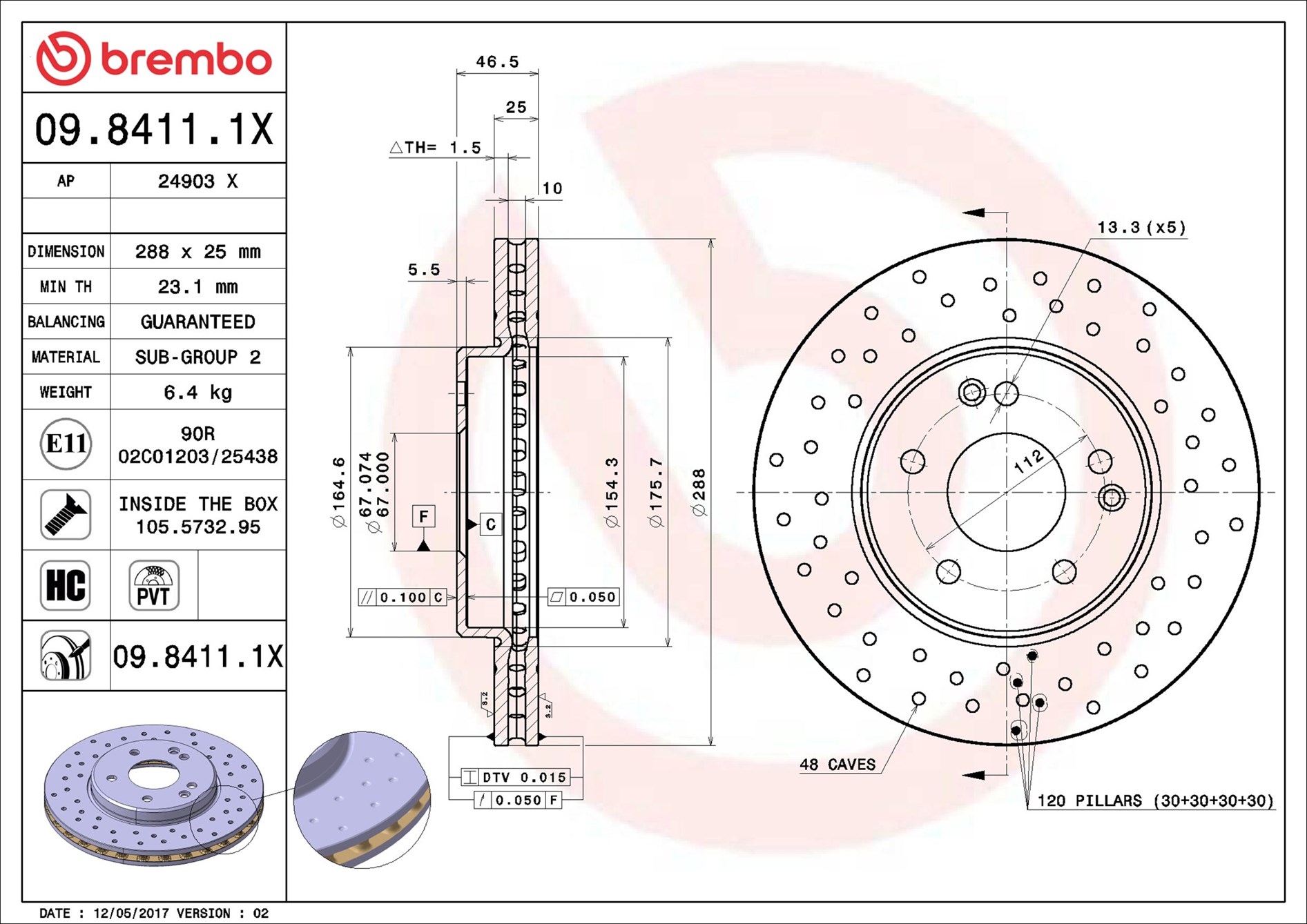 Discofreno - 09.8411.1X BREMBO