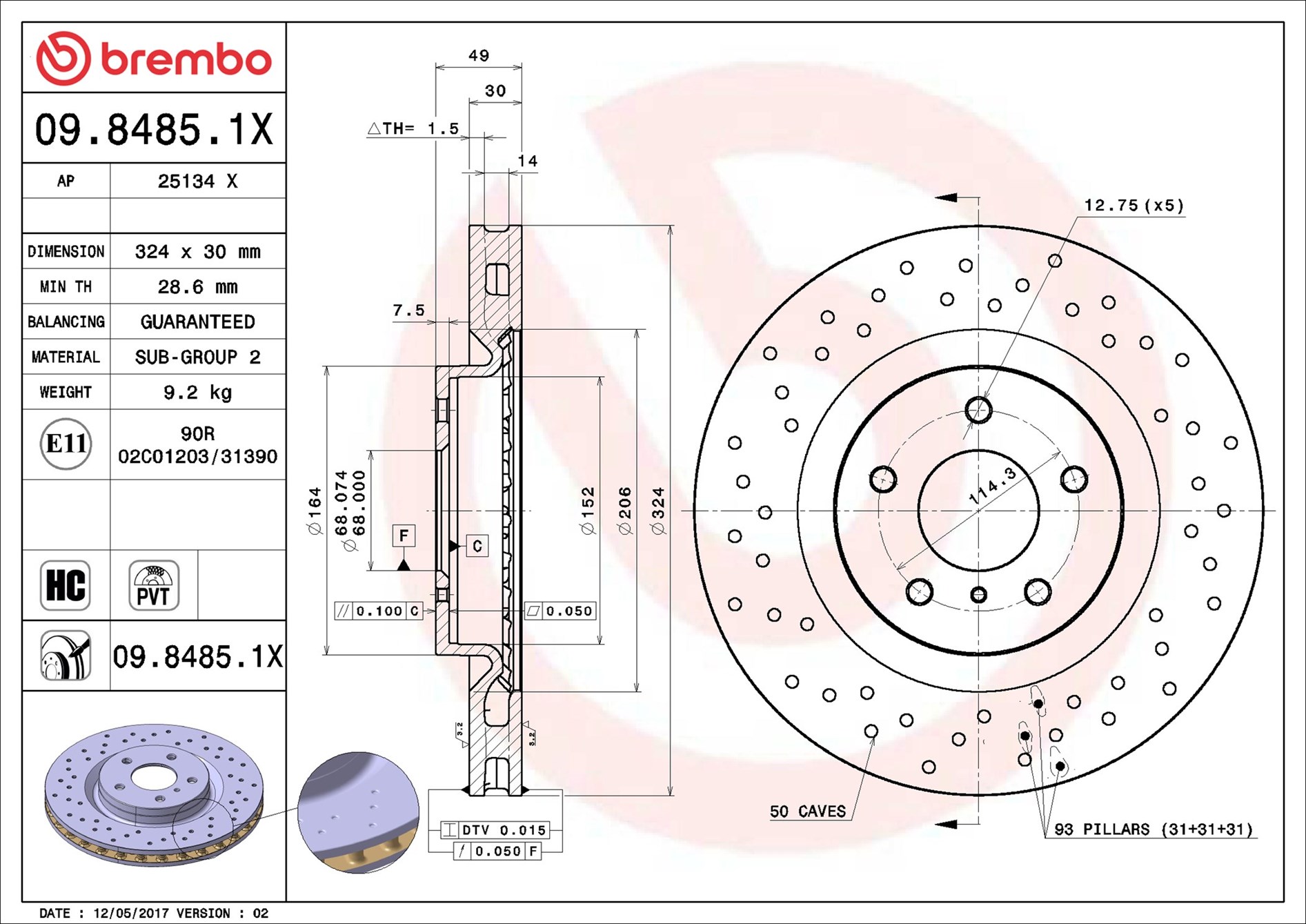 Discofreno - 09.8485.1X BREMBO