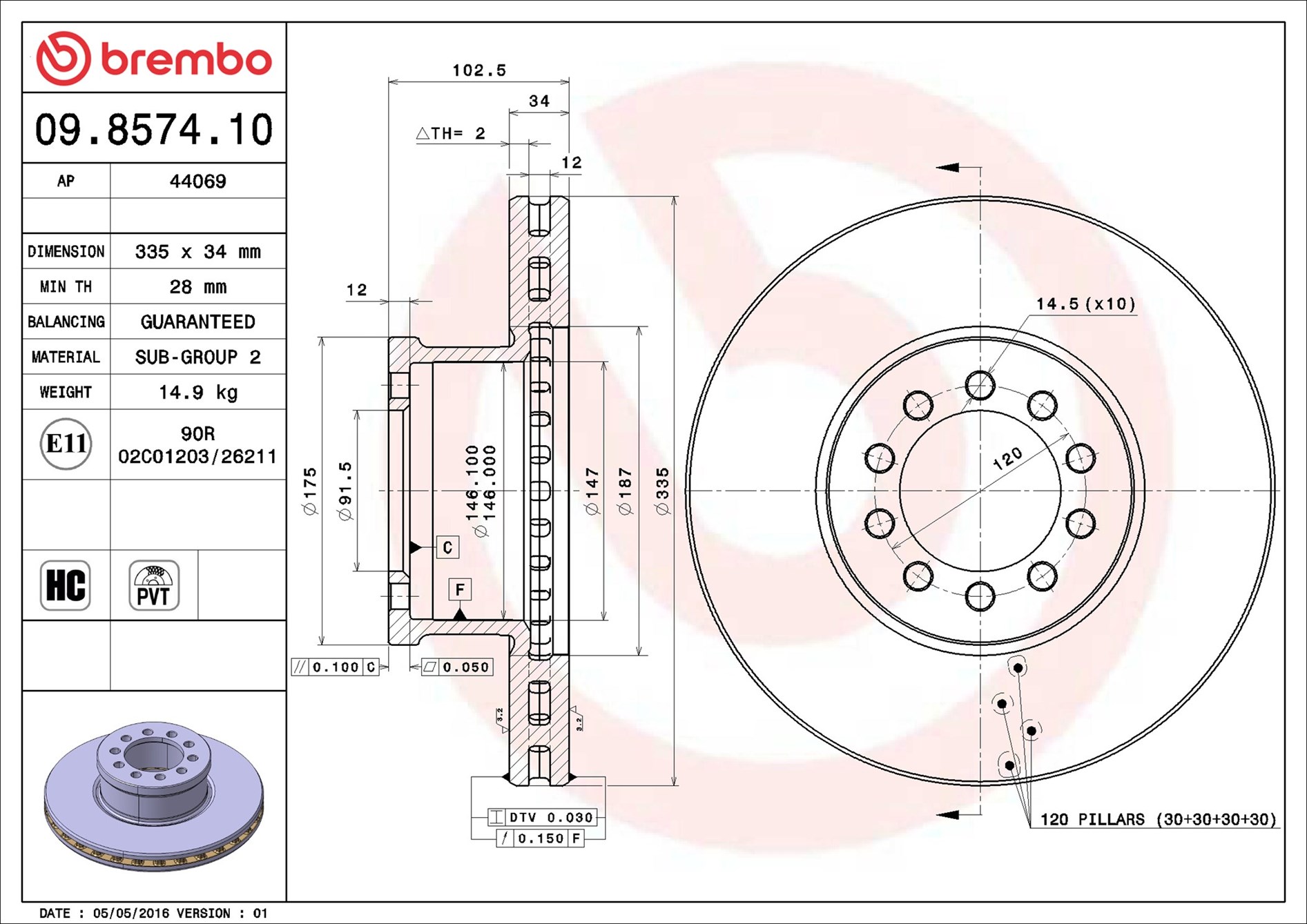 Discofreno - 09.8574.10 BREMBO