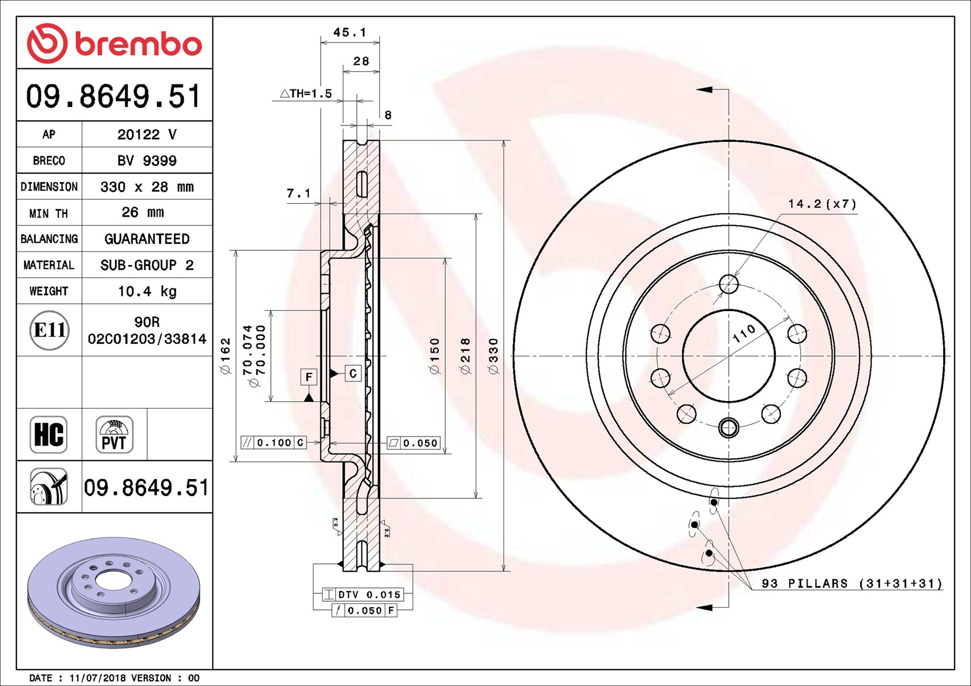 Discofreno - 09.8649.51 BREMBO