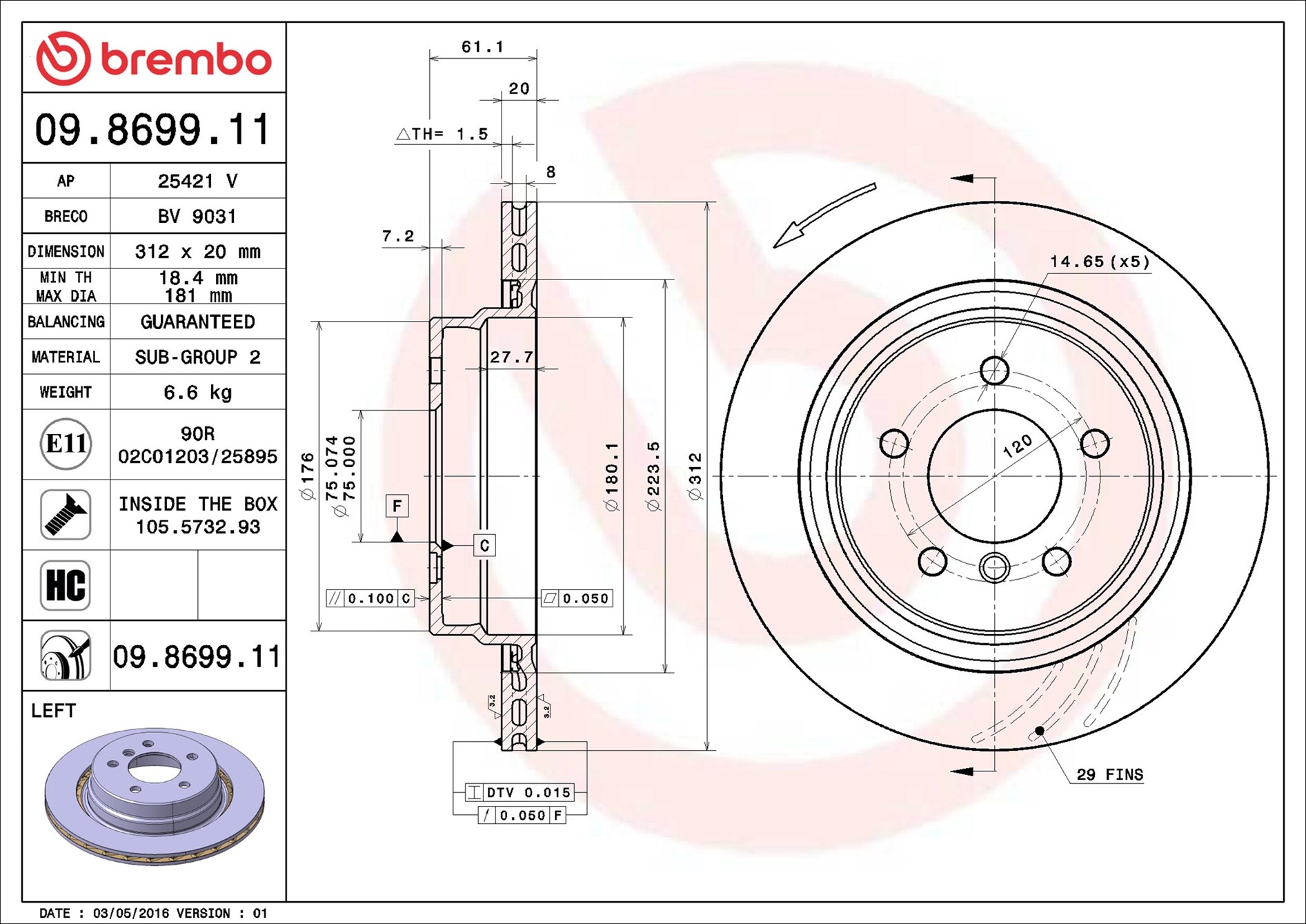 Discofreno - 09.8699.11 BREMBO