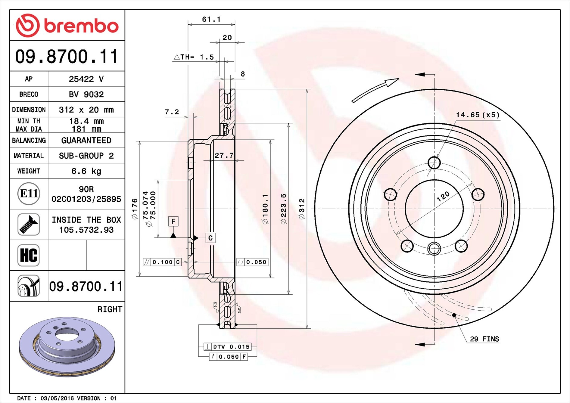 Discofreno - 09.8700.11 BREMBO