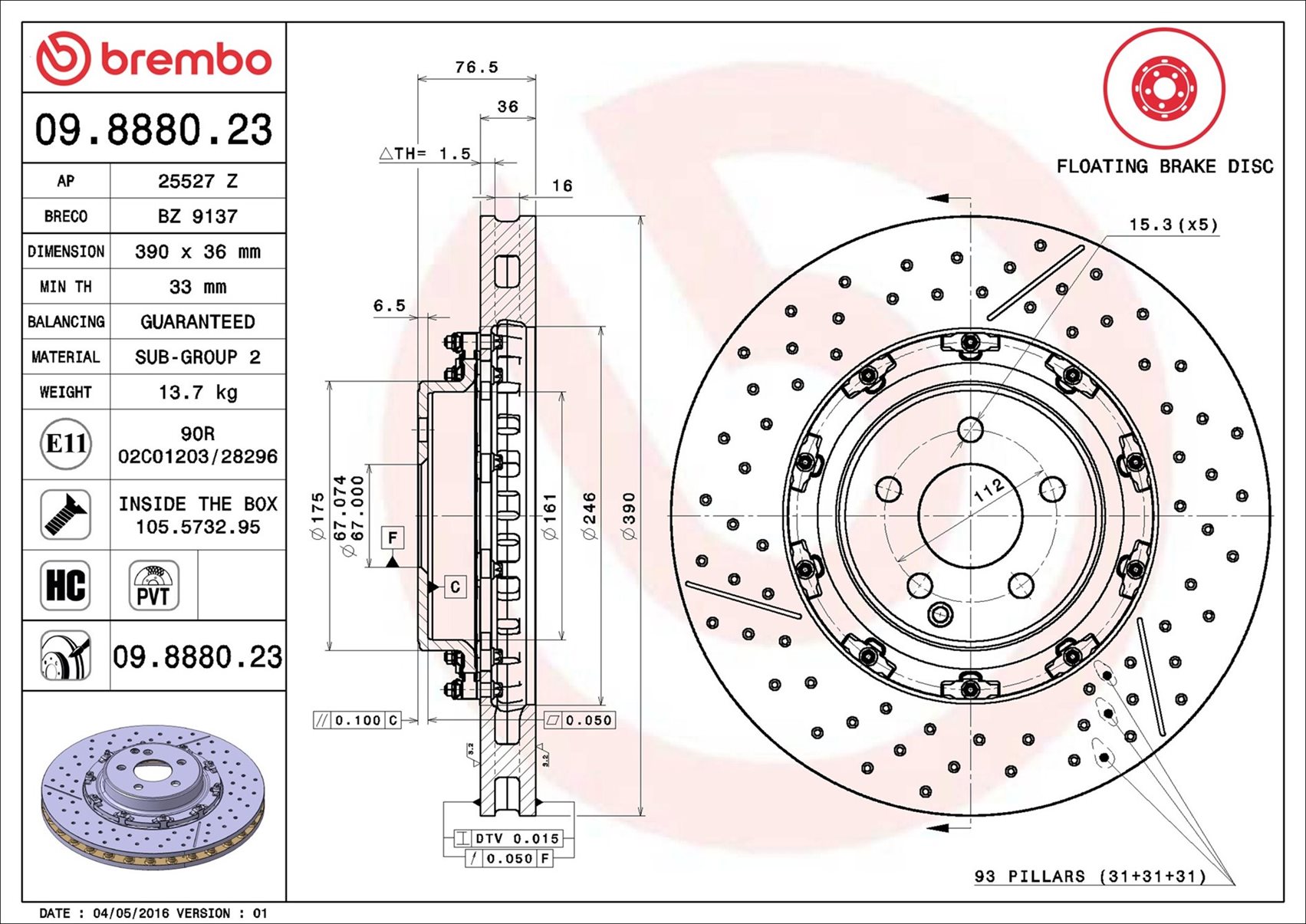 Discofreno - 09.8880.23 BREMBO