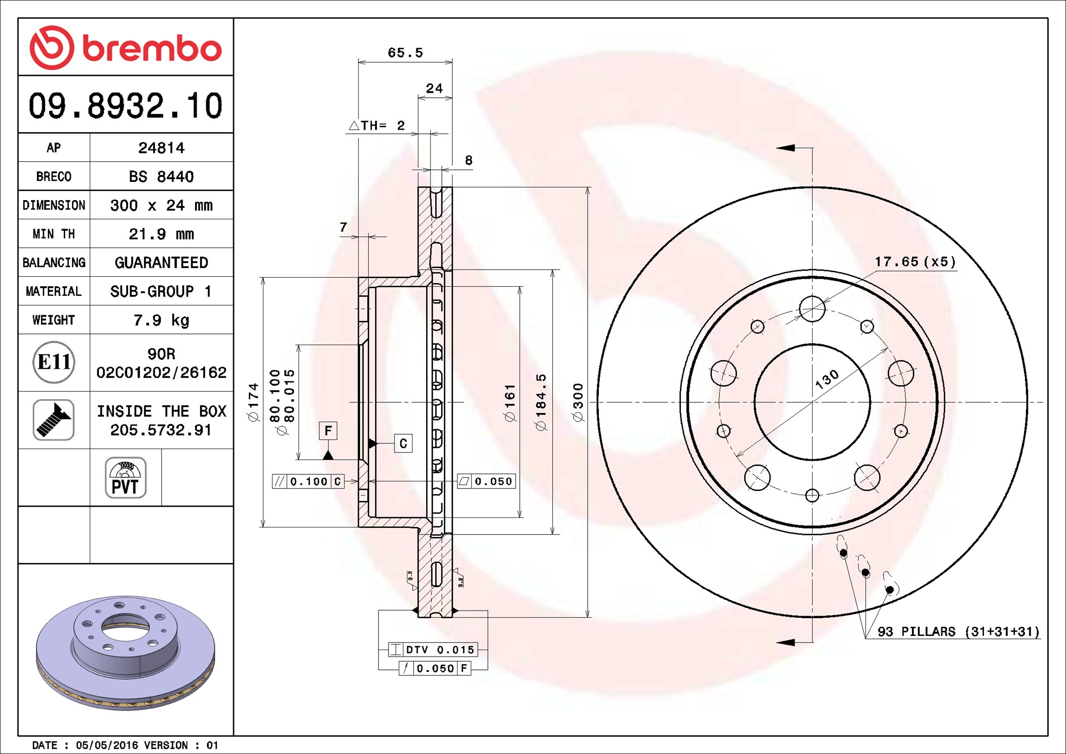 Discofreno - 09.8932.10 BREMBO