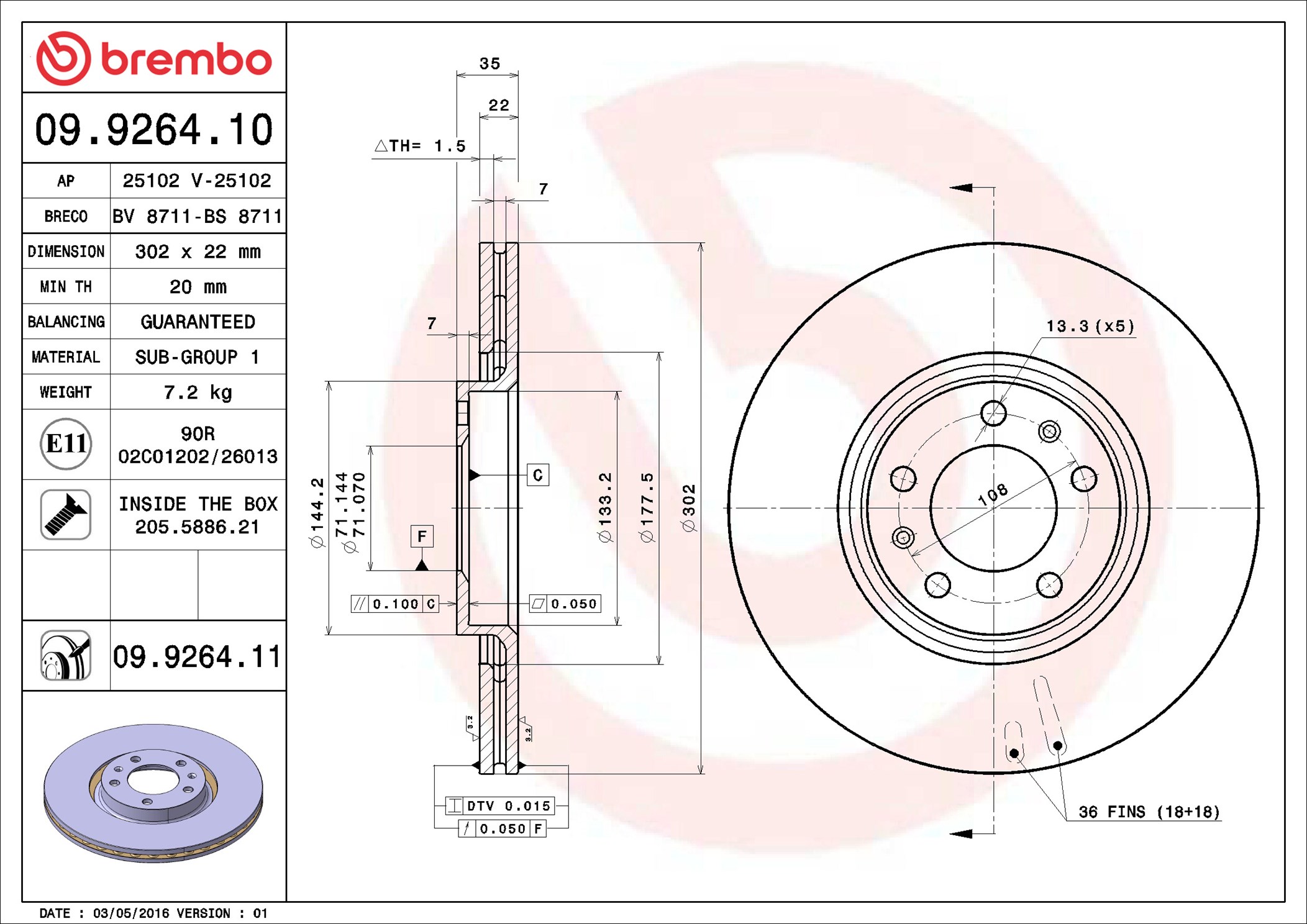 Discofreno - 09.9264.11 BREMBO