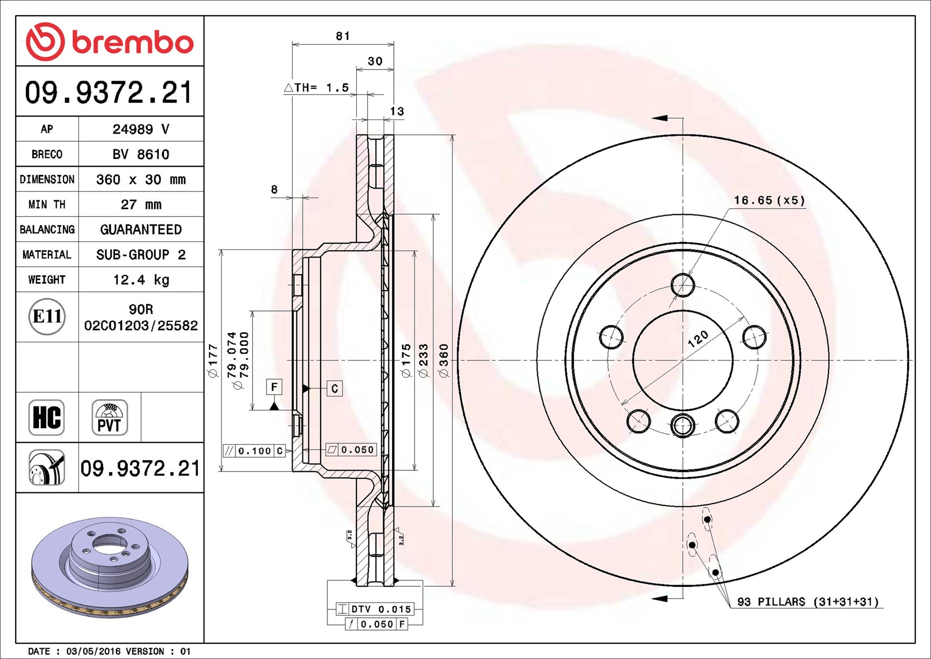 Discofreno - 09.9372.21 BREMBO