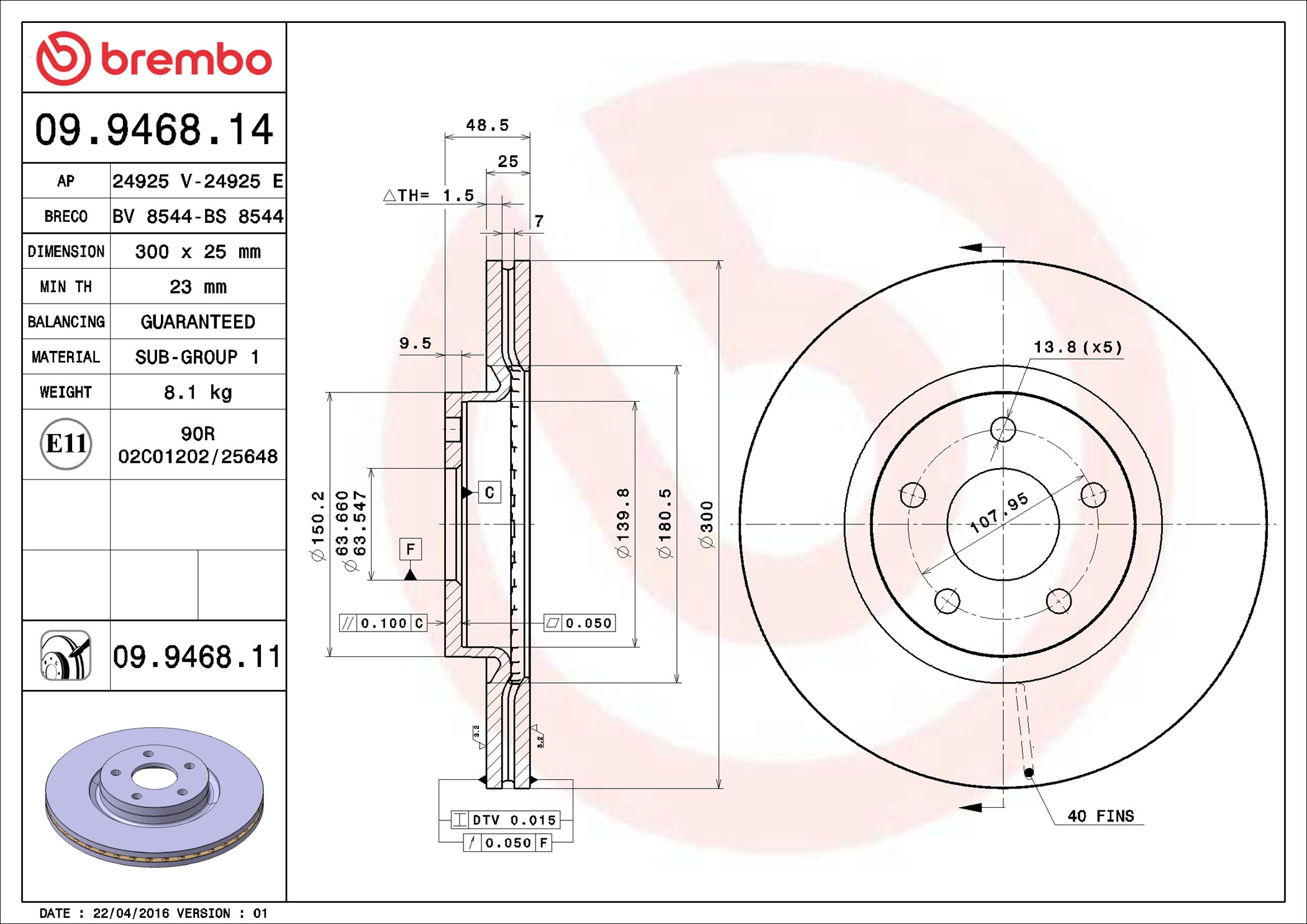 Discofreno - 09.9468.11 BREMBO