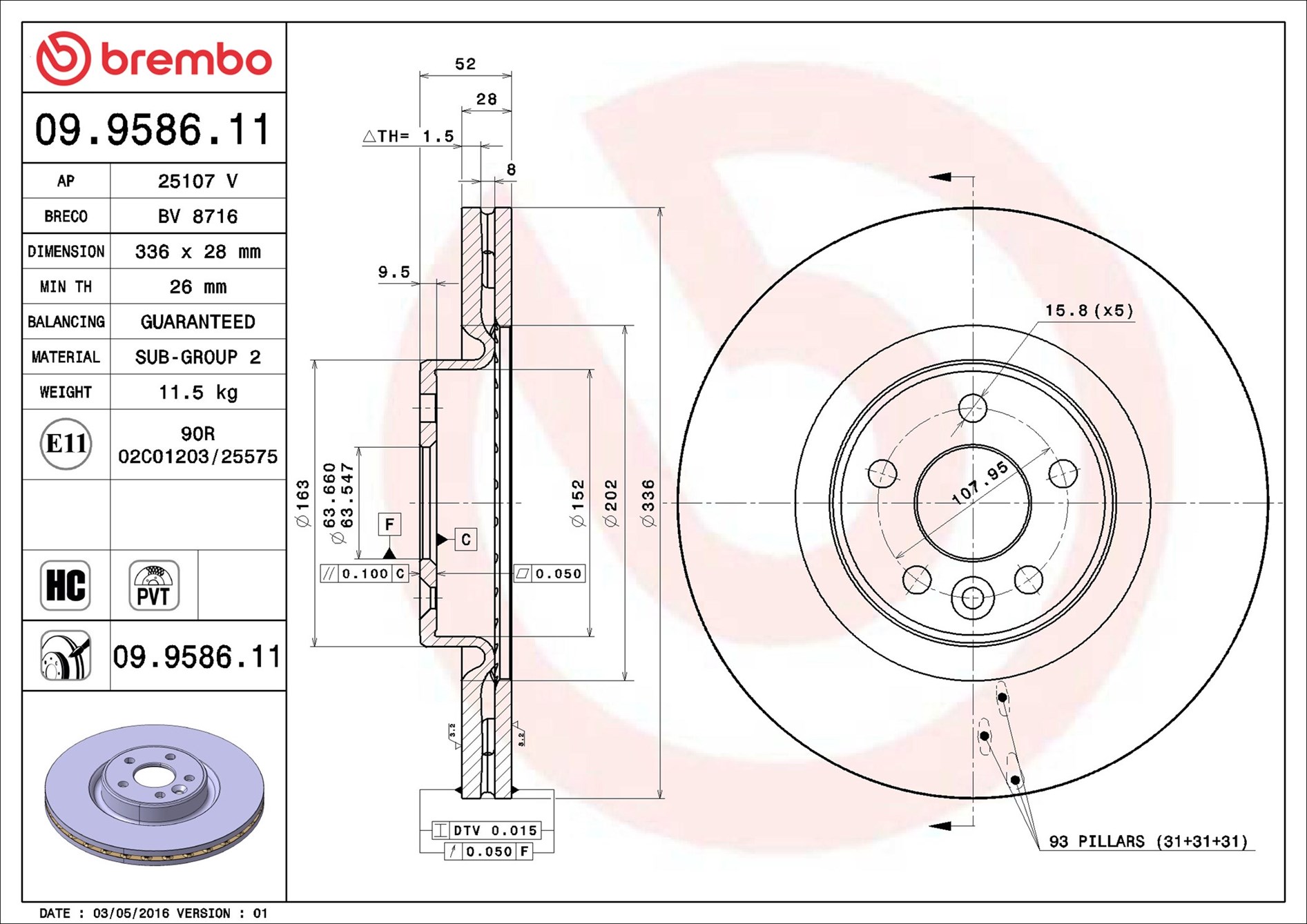 Discofreno - 09.9586.11 BREMBO