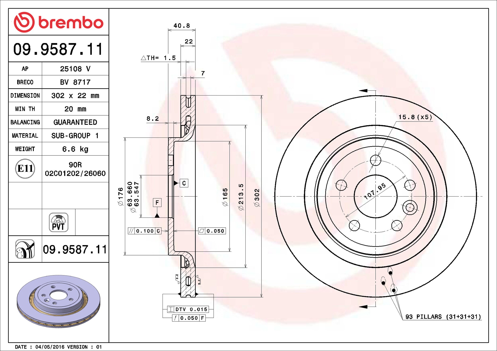 Discofreno - 09.9587.11 BREMBO