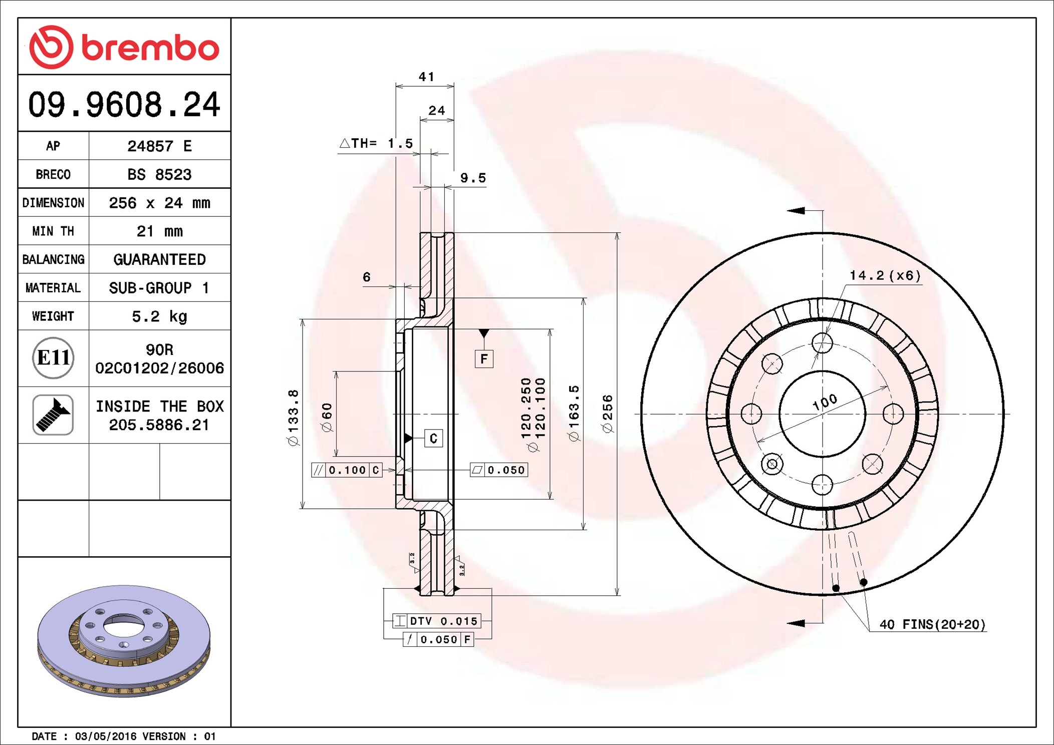 Discofreno - 09.9608.24 BREMBO